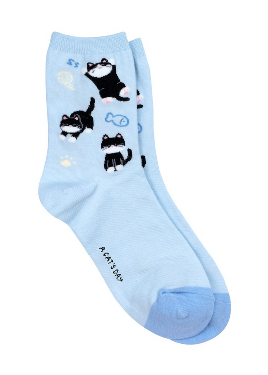 Joe Cool - Light Blue Cat Nap Socks