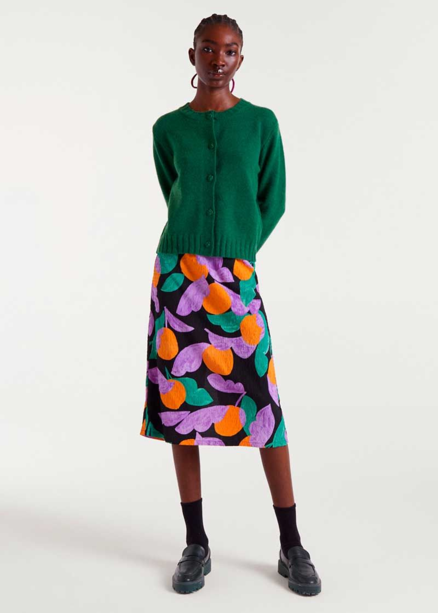 Compañia Fantastica - Retro Apricot Print Skirt