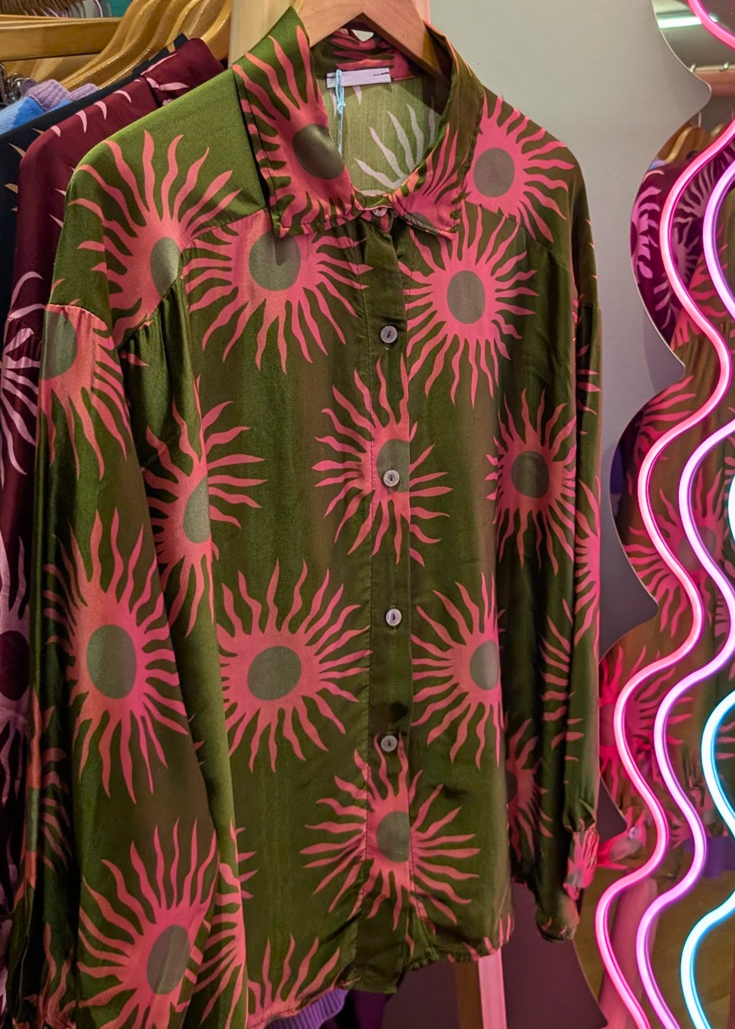 The Edit - Green and Pink Sun Shirt