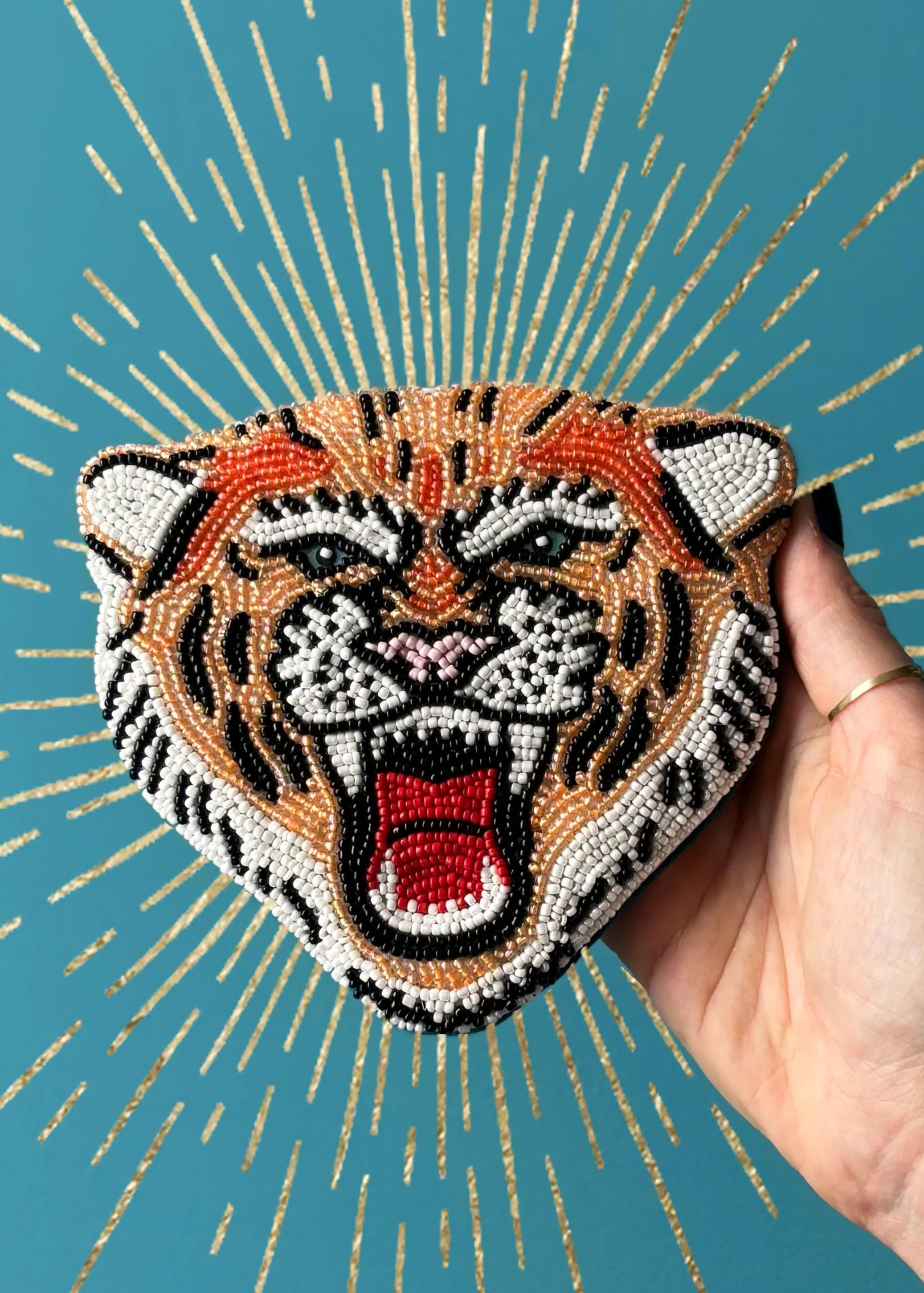 House of Disaster - Inked Tiger Beaded Coin Purse