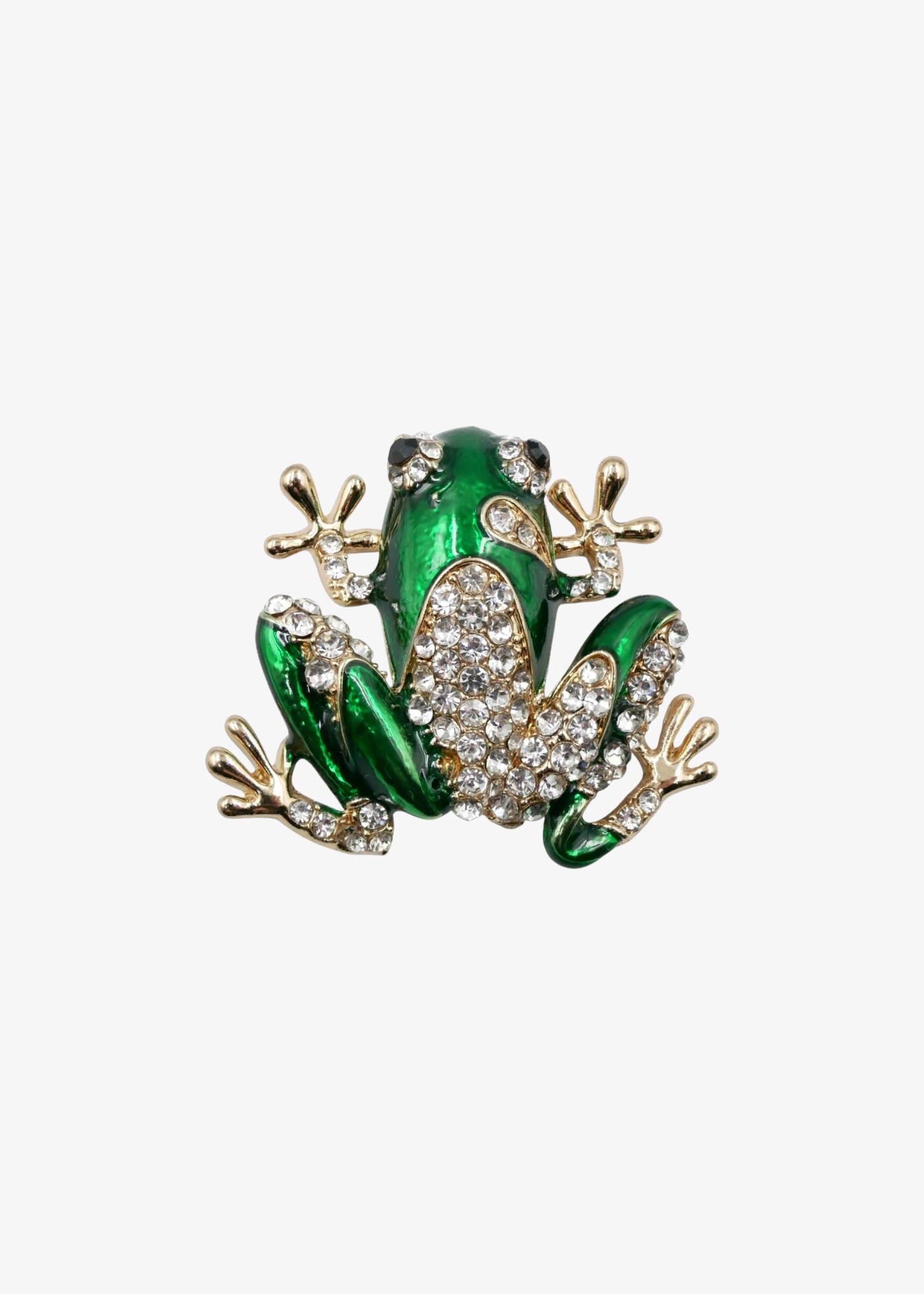 The Edit - Green Enamel & Jewel Frog Brooch
