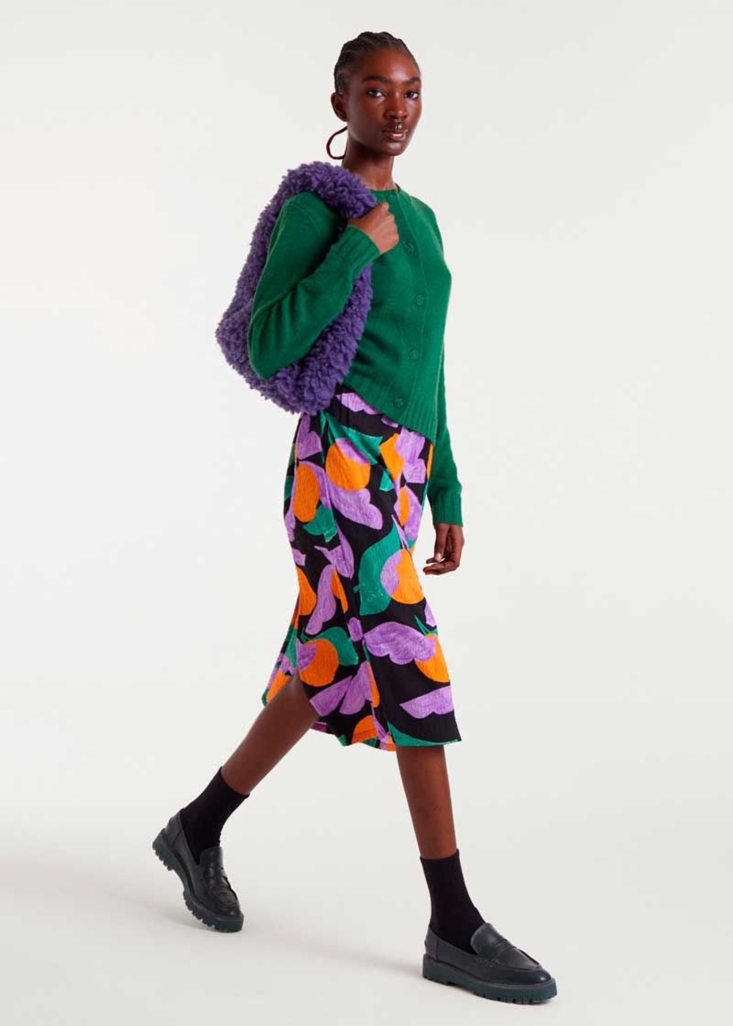 Compañia Fantastica - Retro Apricot Print Skirt