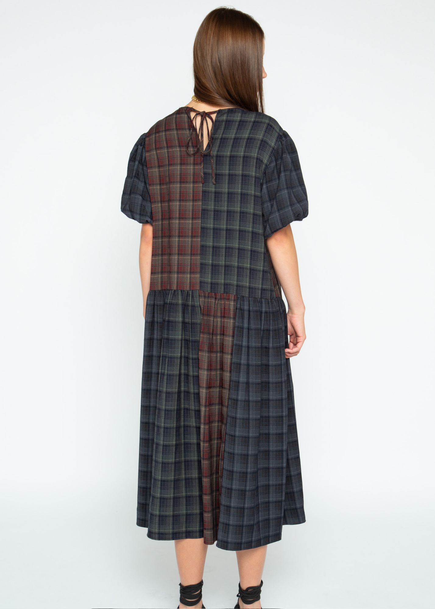Daisy Street - Heath Mixed Check Midaxi Dress