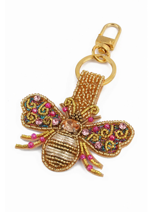My Doris - Gold and Pink Bee Keyring