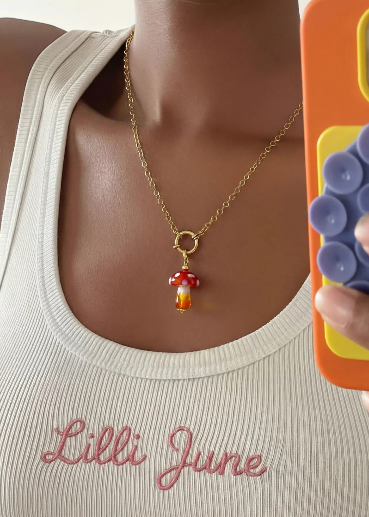 The Edit - Mushroom Charm in Red