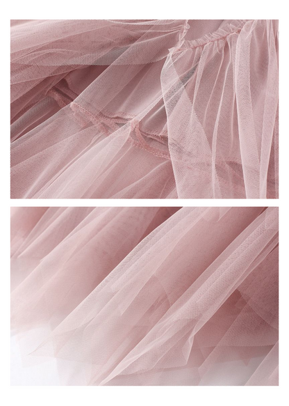 The Edit - Blush Pink Multi-Tiered Mesh Skirt