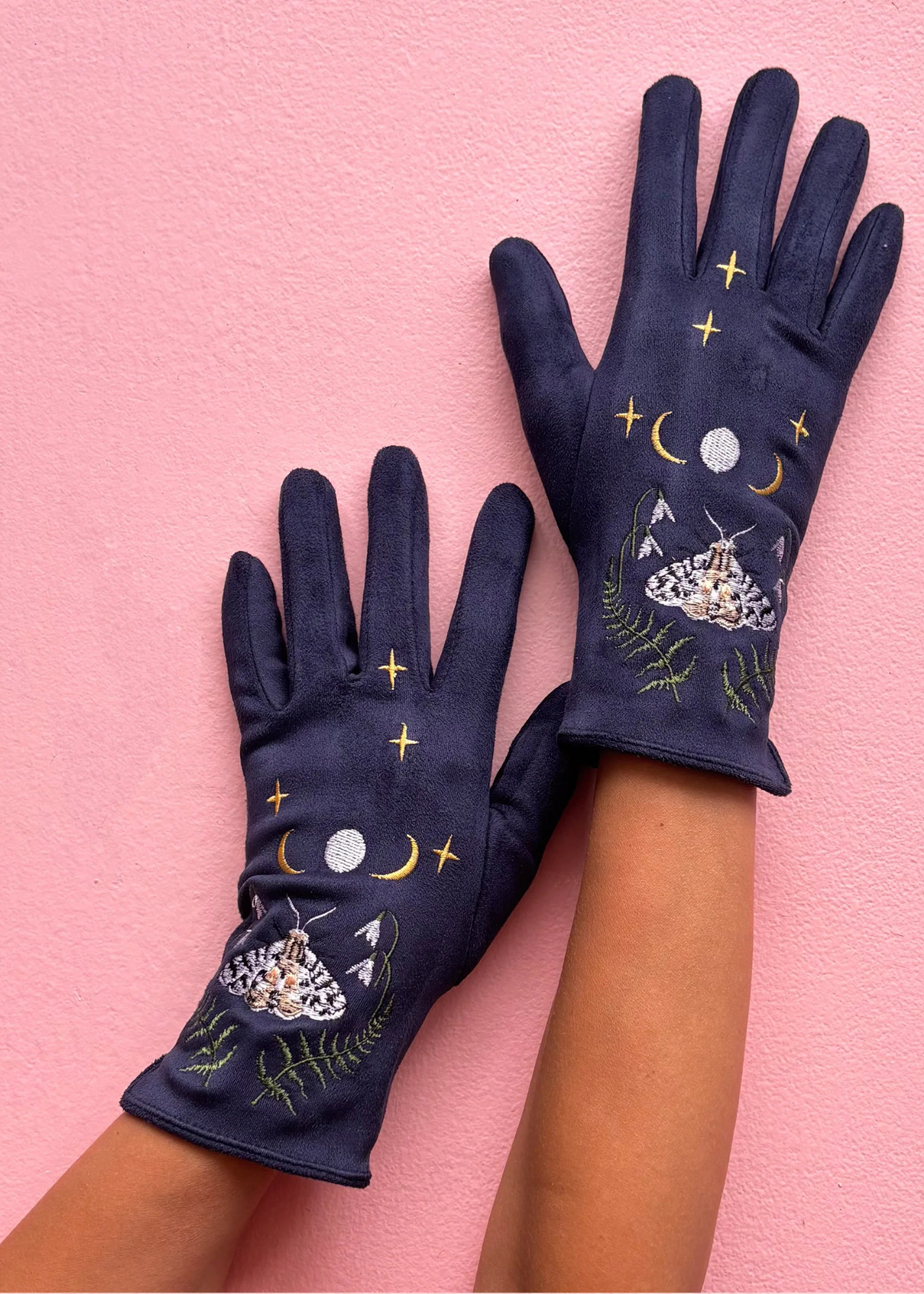 House of Disaster - Secret Garden Embroidered Moth Gloves