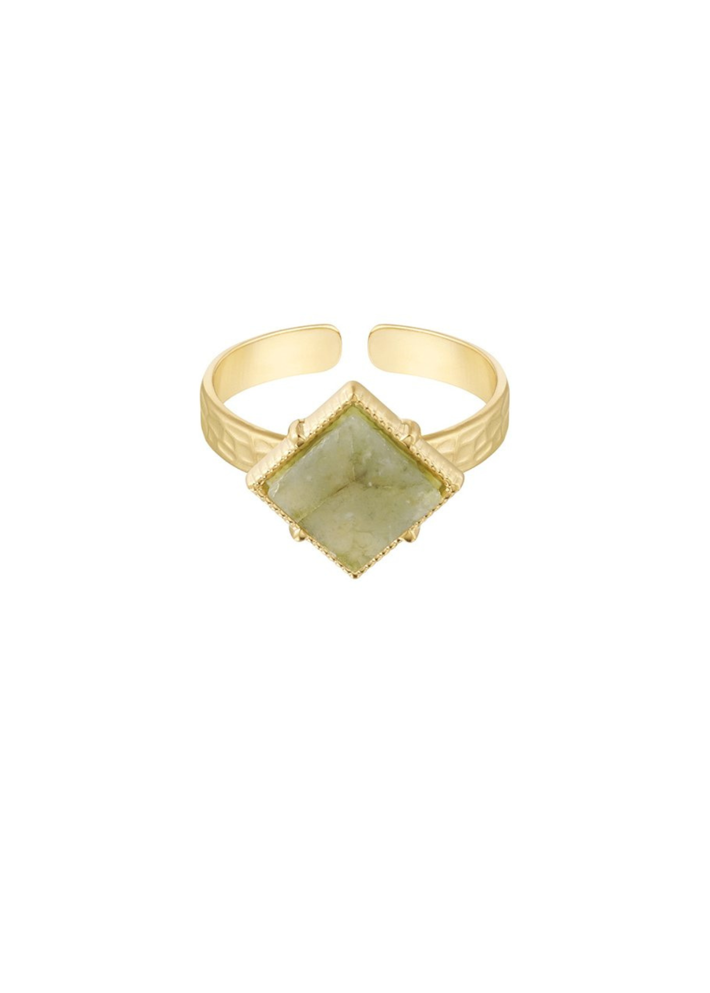 The Edit - Stone Diamond Shaped Ring in Gold
