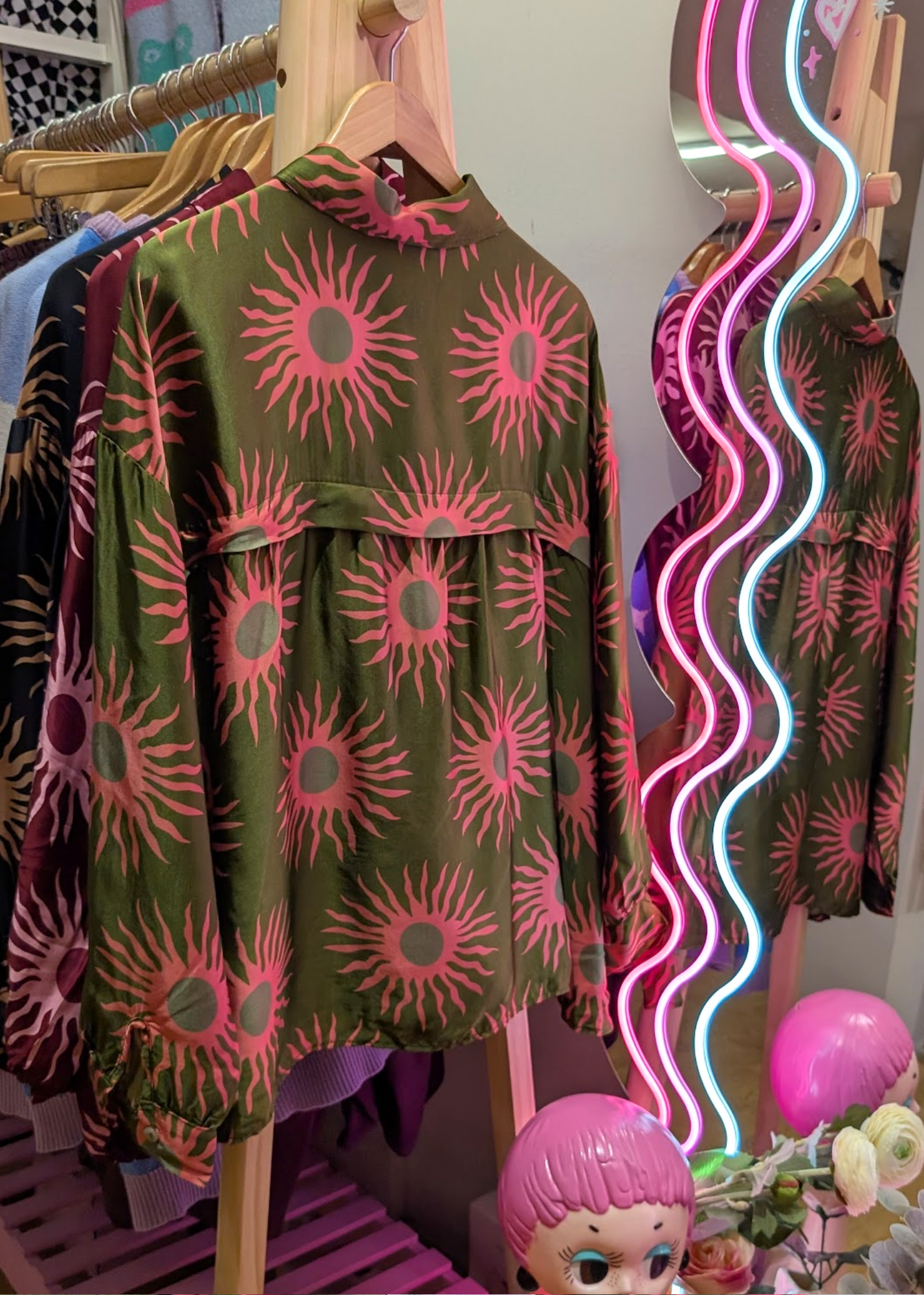 The Edit - Green and Pink Sun Shirt