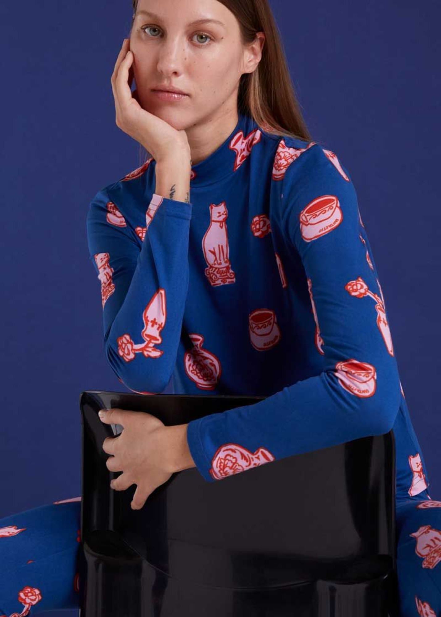 Compañia Fantastica - Cat Ceramics Long Sleeve Top
