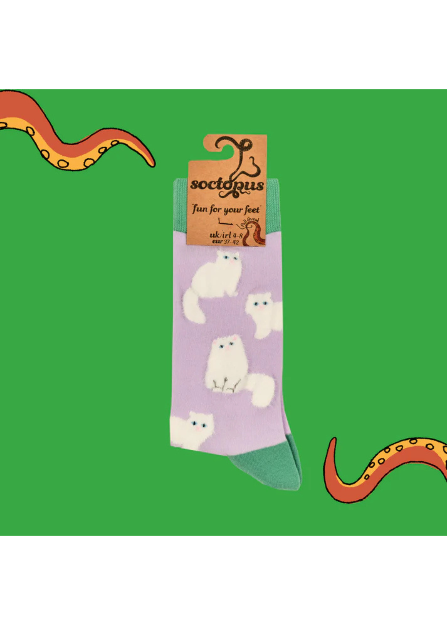 Socktopus - Fluffy White Cat Socks