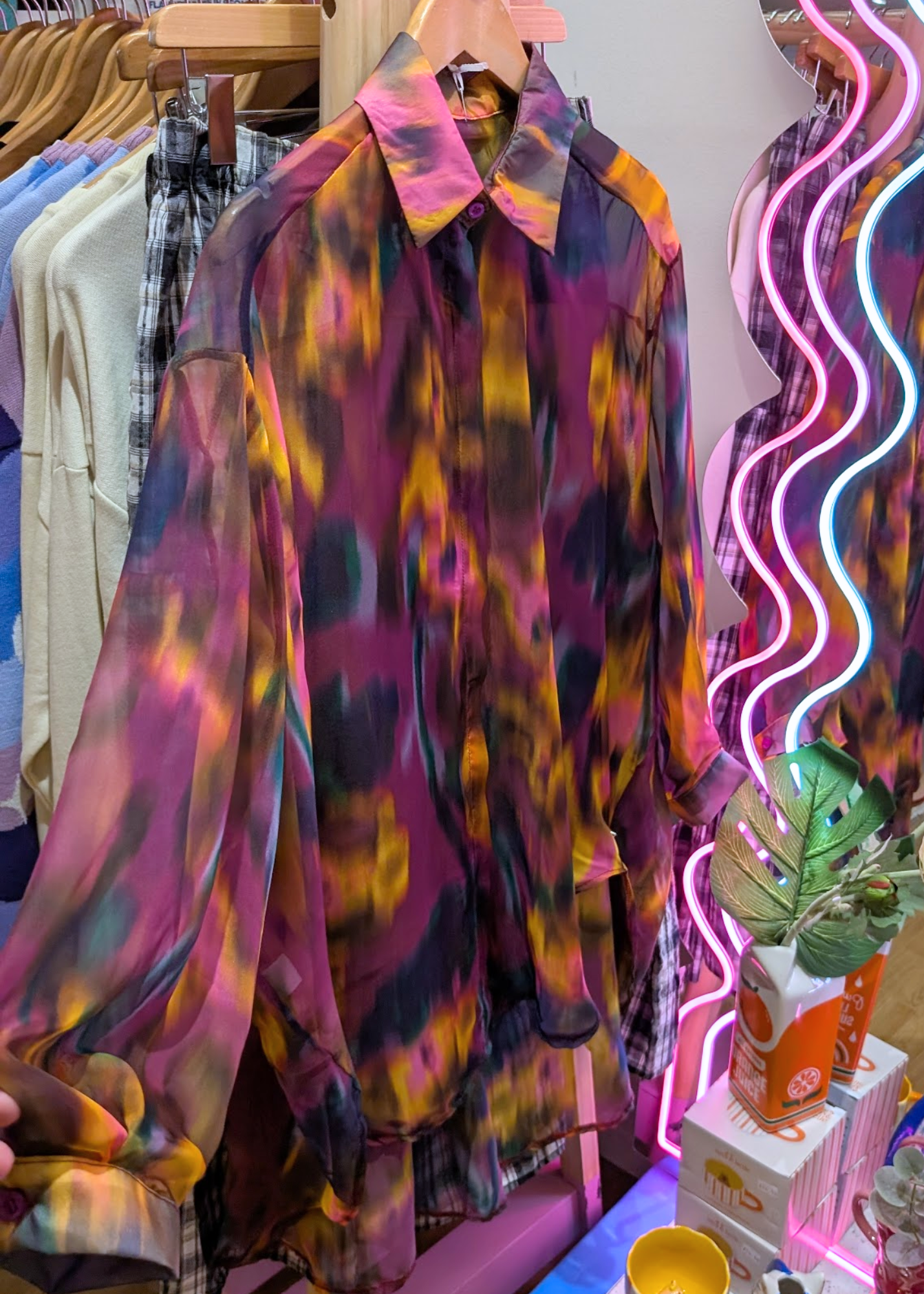 The Edit - Abstract Colourful Sheer Shirt