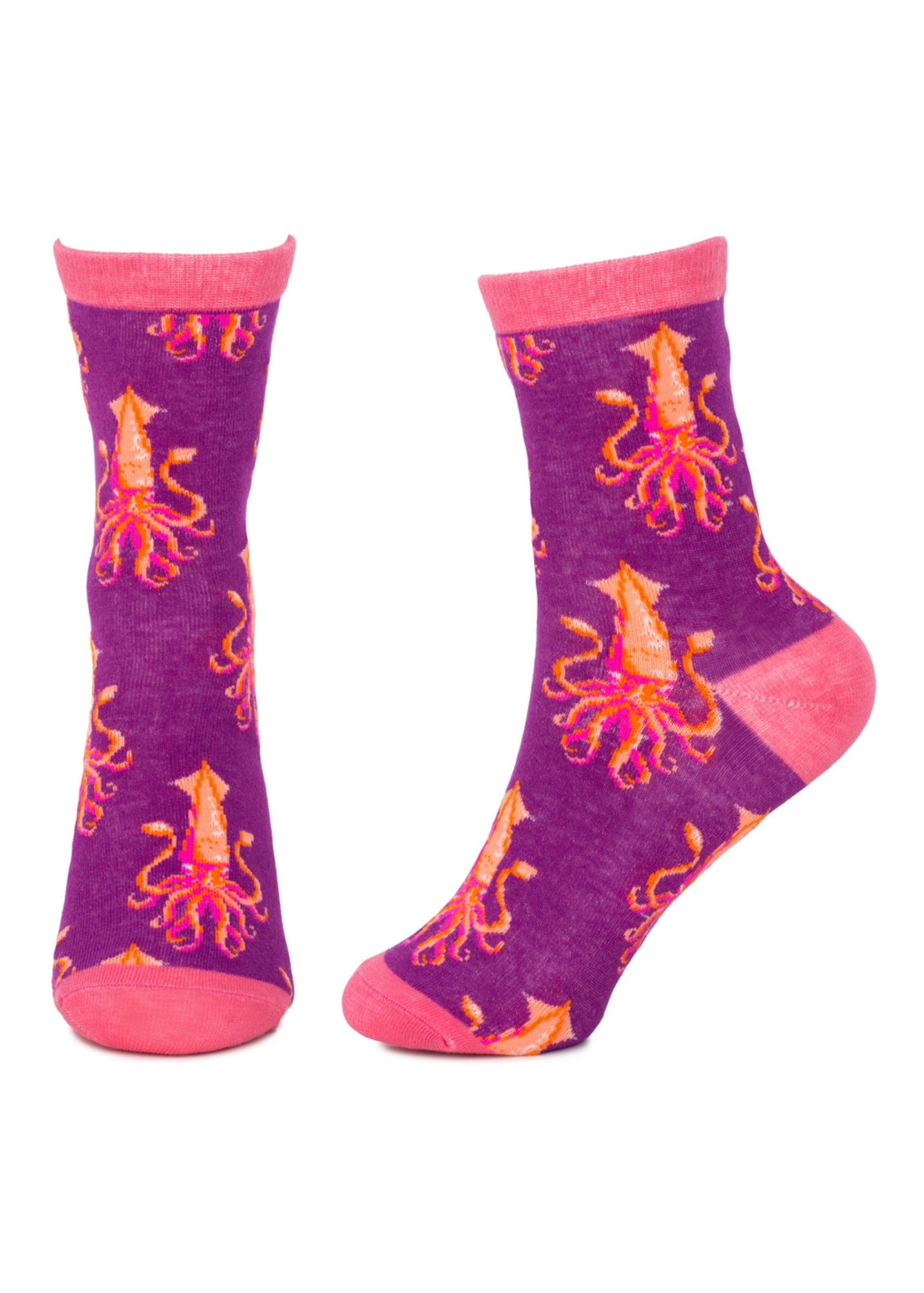 Joe Cool - Purple and Orange Squid Socks