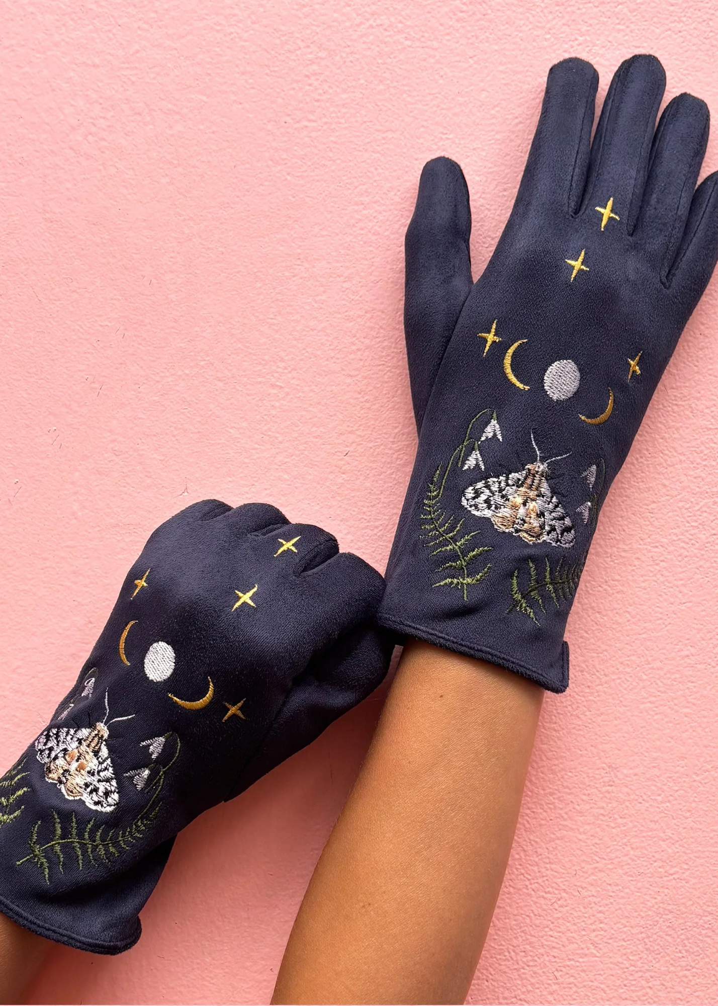 House of Disaster - Secret Garden Embroidered Moth Gloves