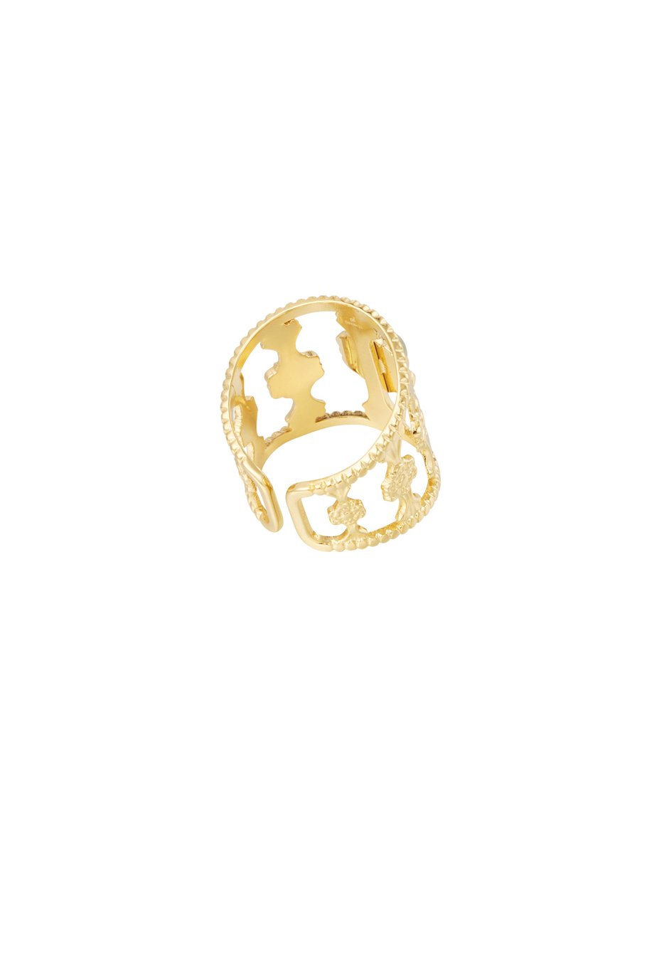 The Edit -  Chunky Filigree Natural Glittery Red Stone Ring