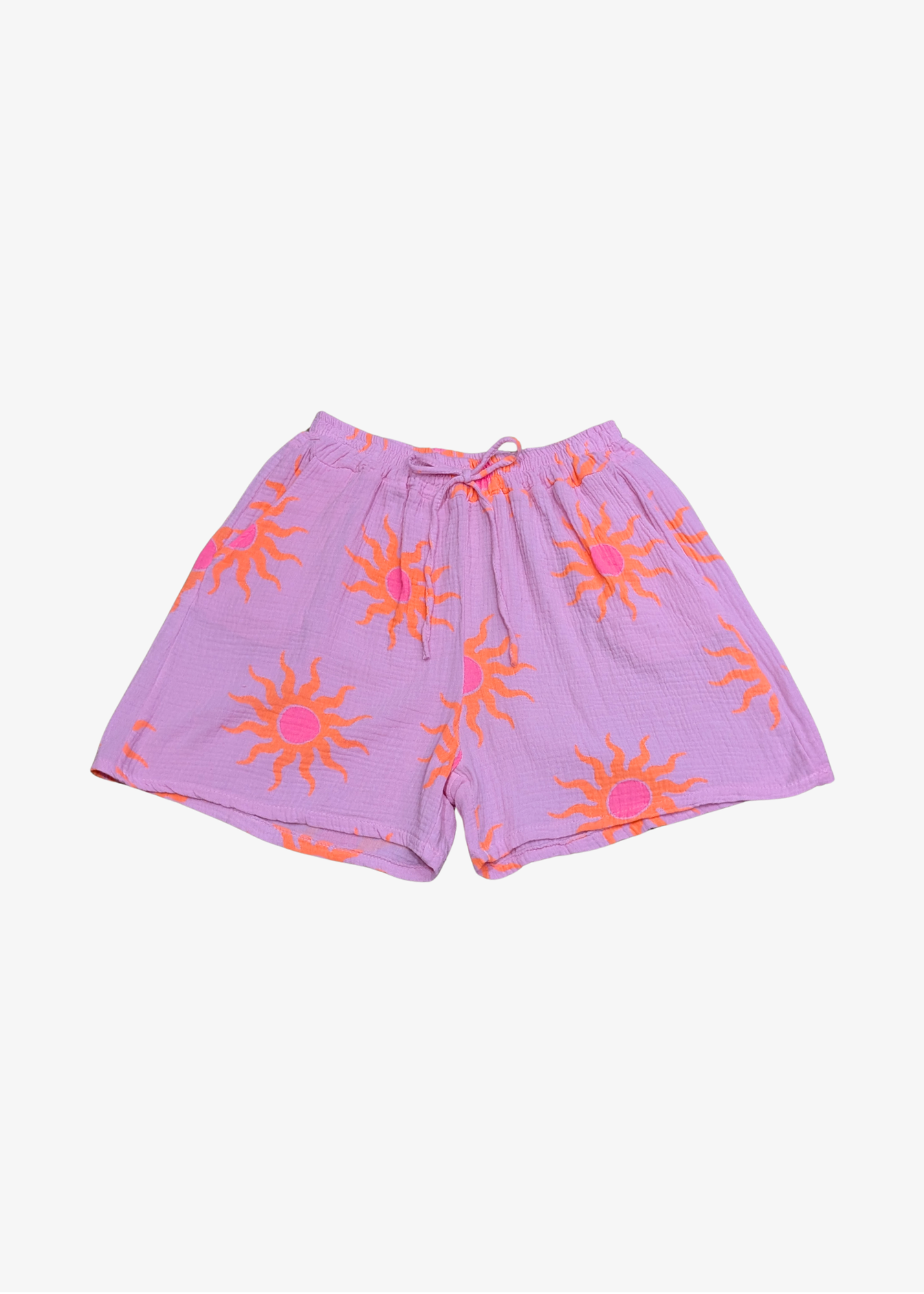 The Edit - Pink Shorts with Neon Sun Print