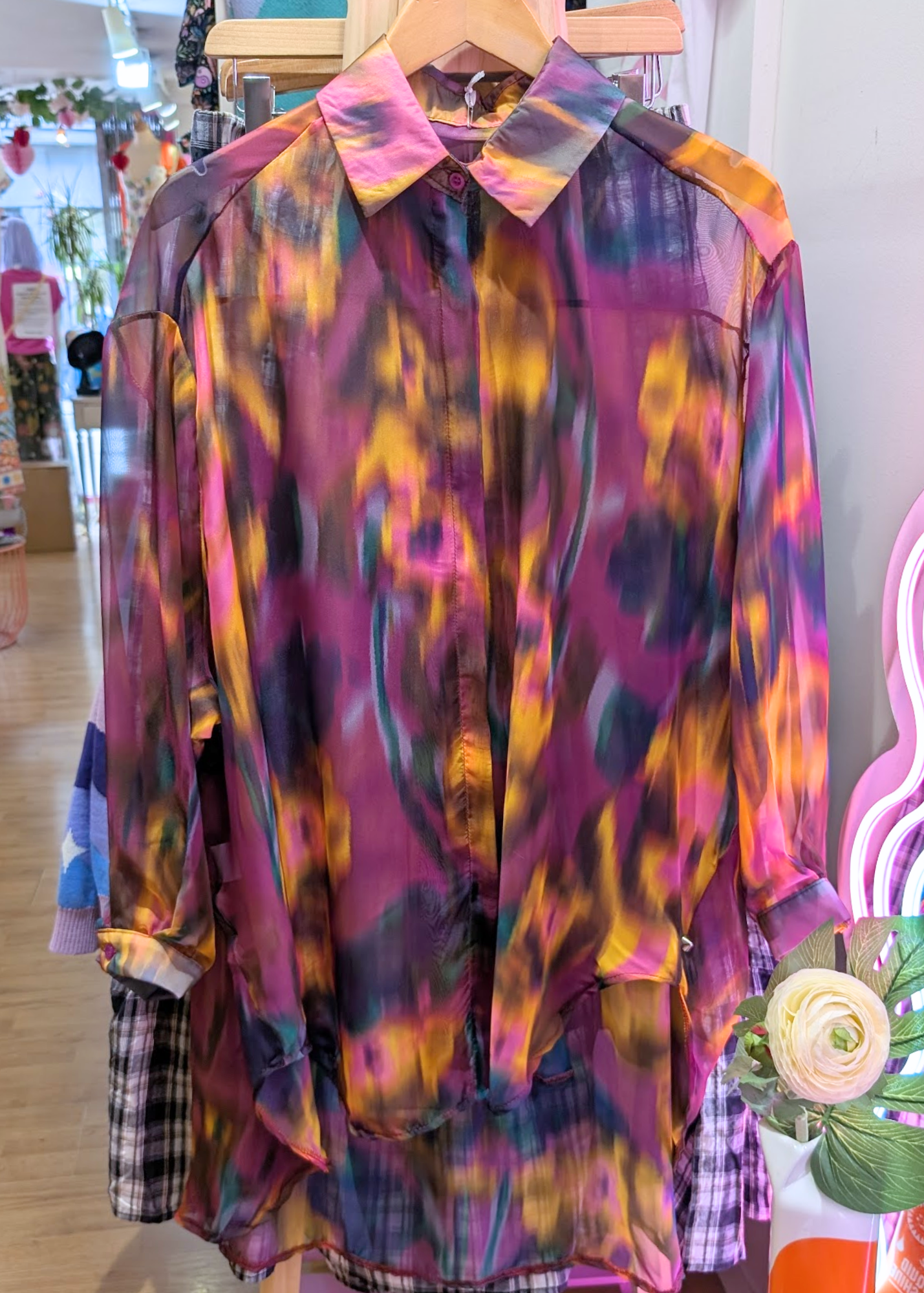 The Edit - Abstract Colourful Sheer Shirt