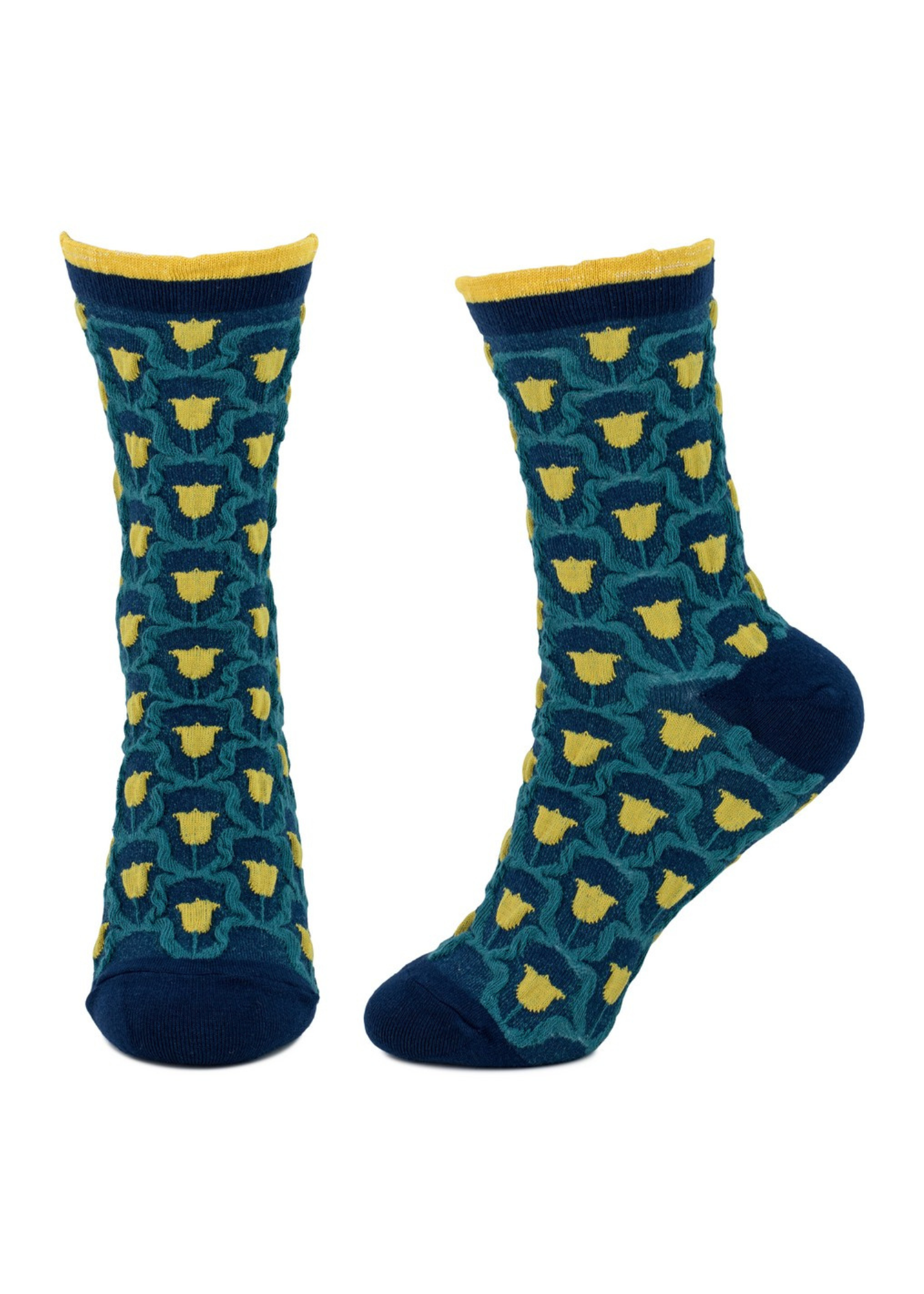 Joe Cool - Yellow Flower Frill Cuff Socks