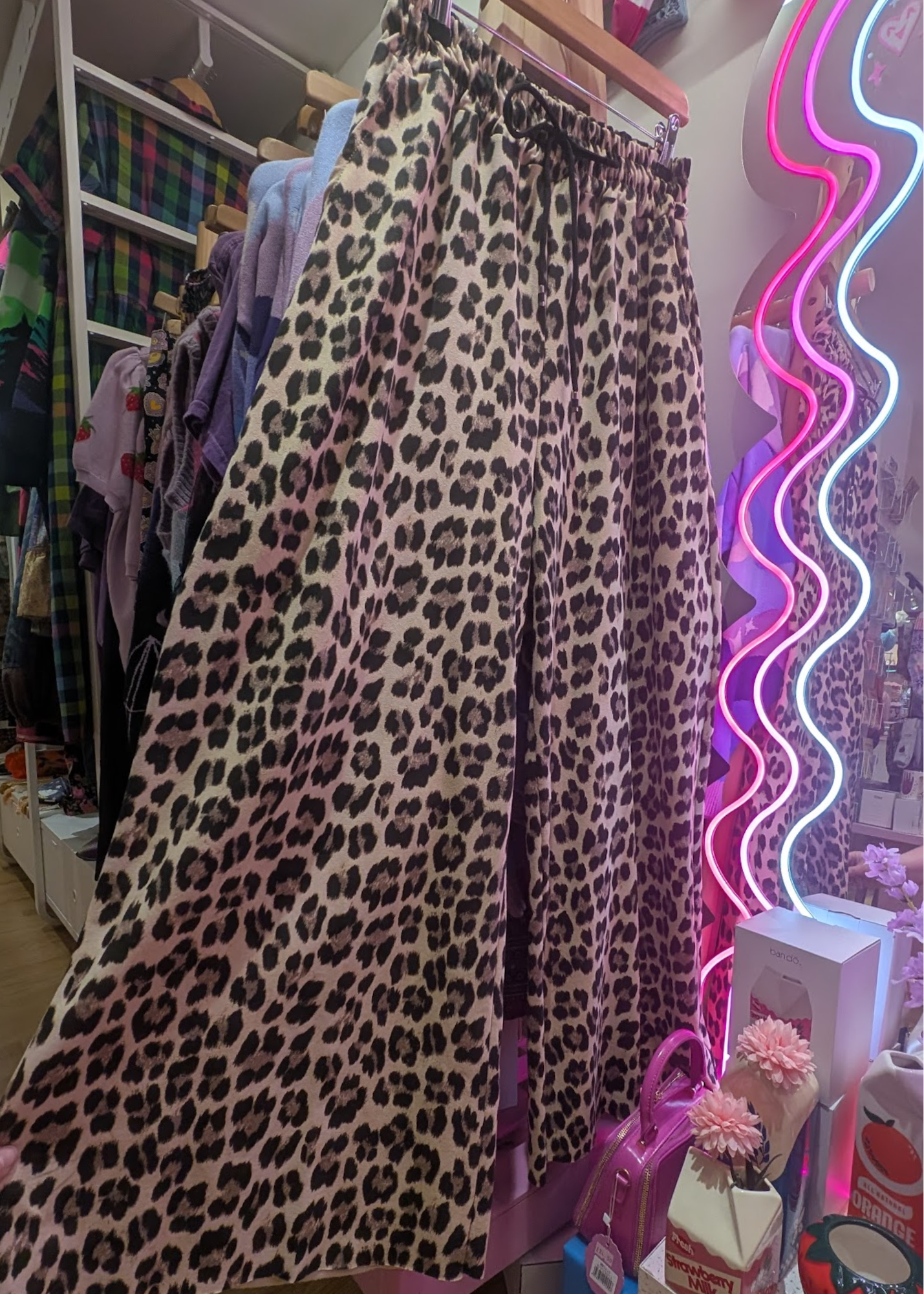 The Edit - Leopard Print Wide Leg Jersey Joggers