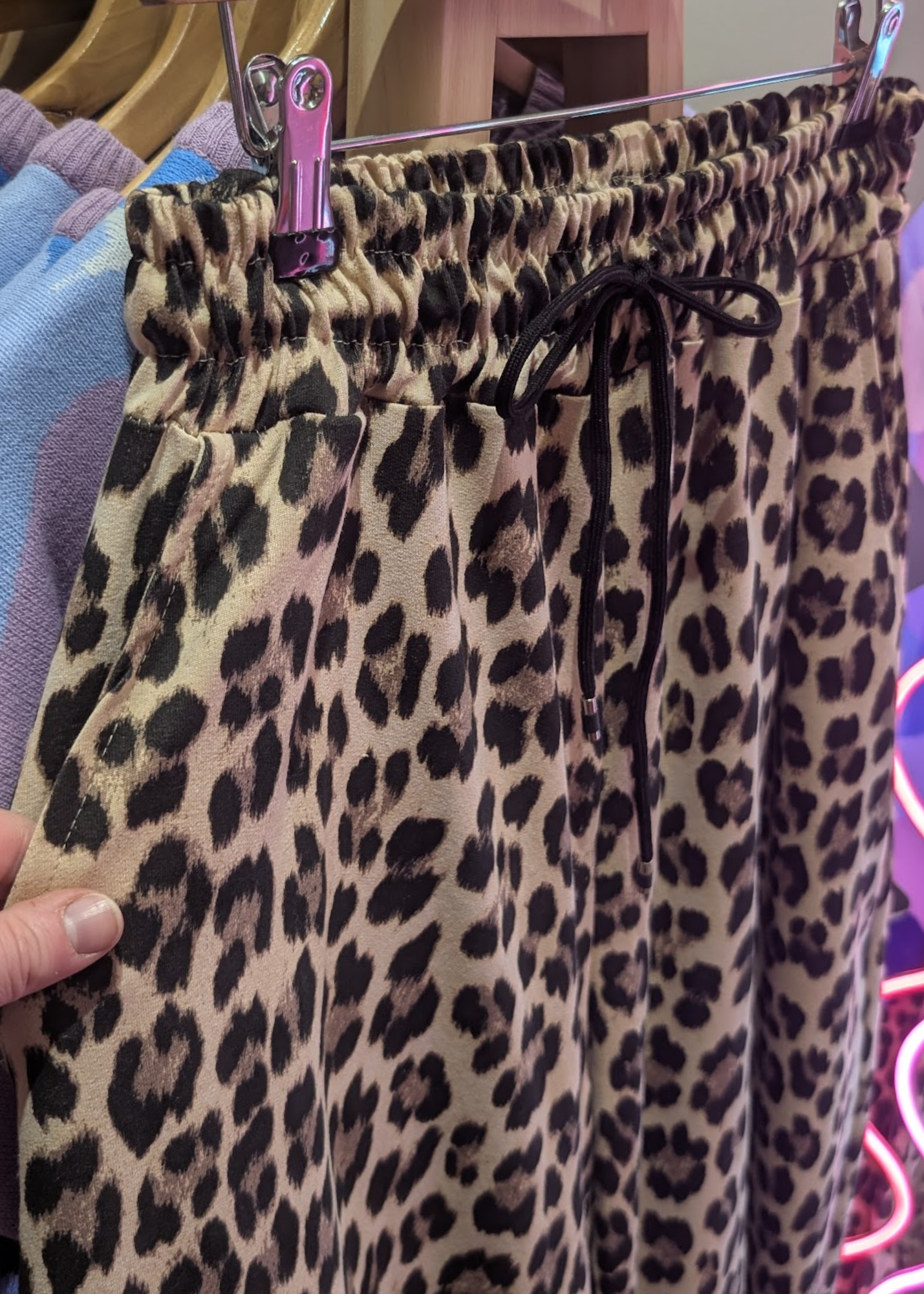 The Edit - Leopard Print Wide Leg Jersey Joggers