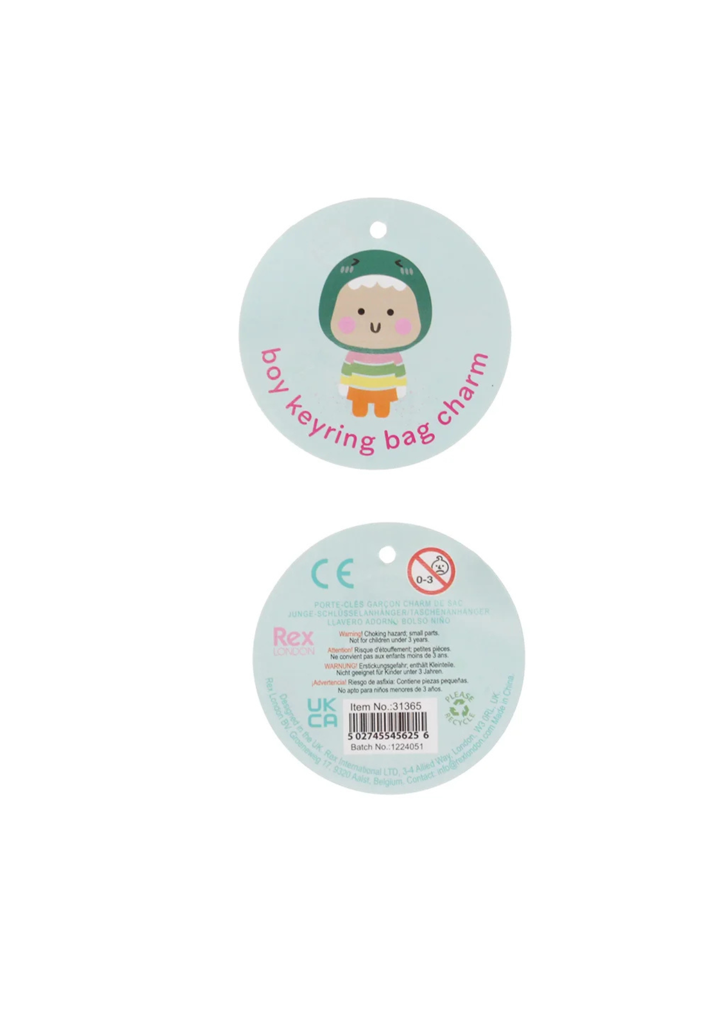 Rex London - Dino Kid Keyring Bag Charm