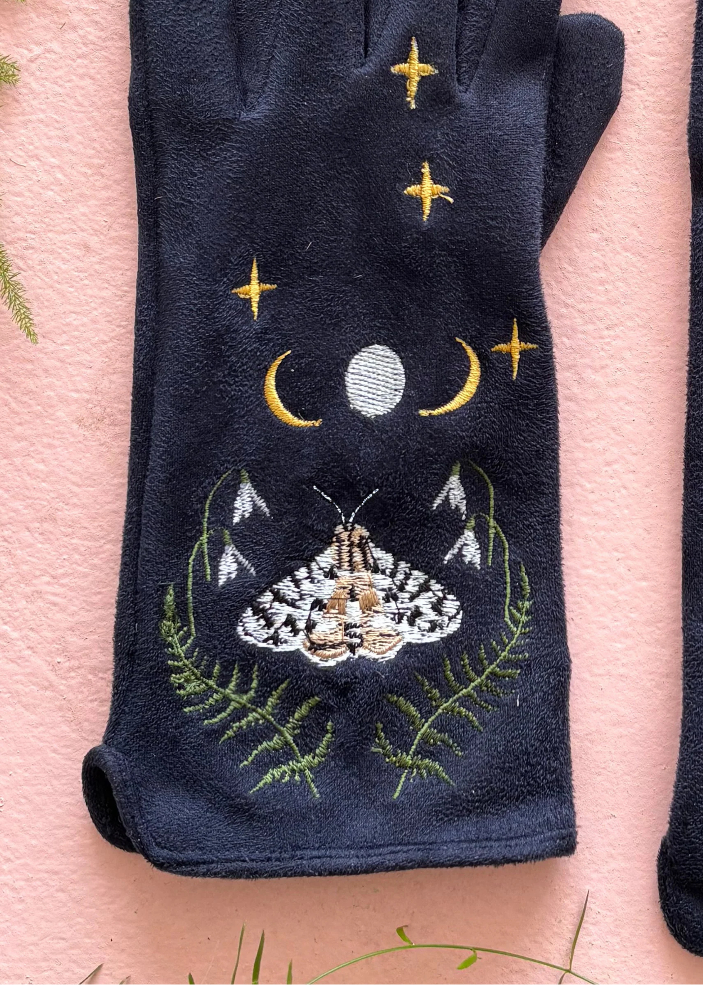 House of Disaster - Secret Garden Embroidered Moth Gloves
