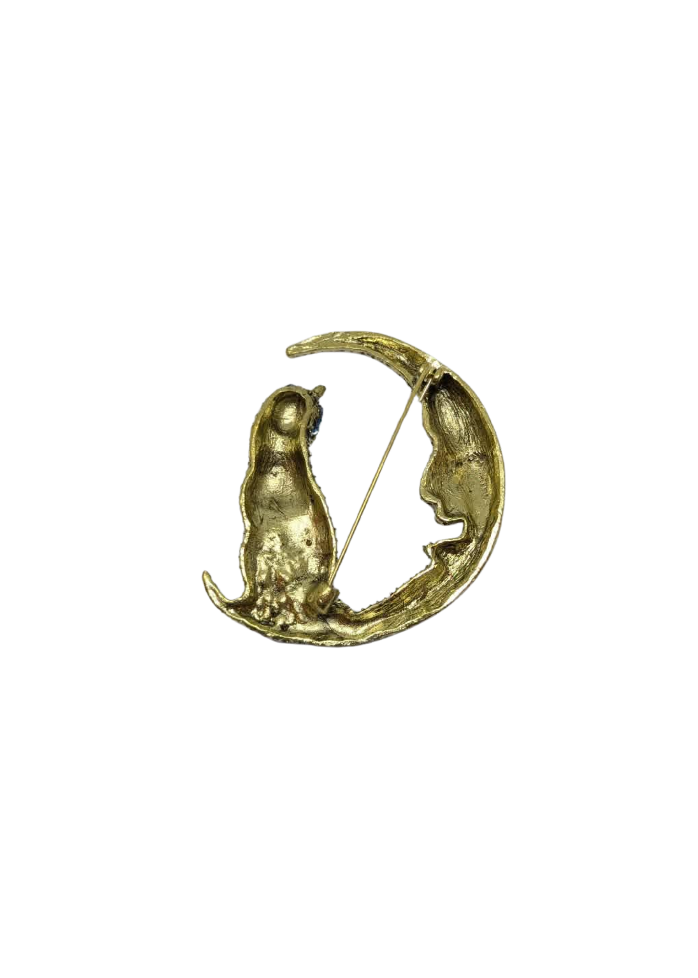 The Edit - XL Iridescent Cat & Moon Brooch