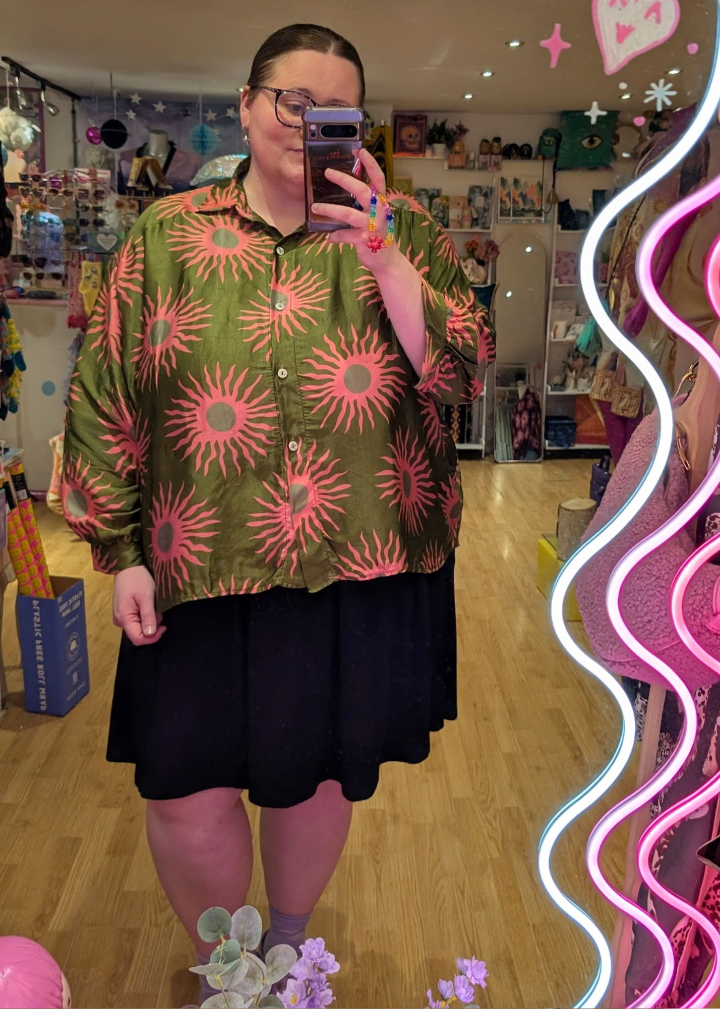 The Edit - Green and Pink Sun Shirt