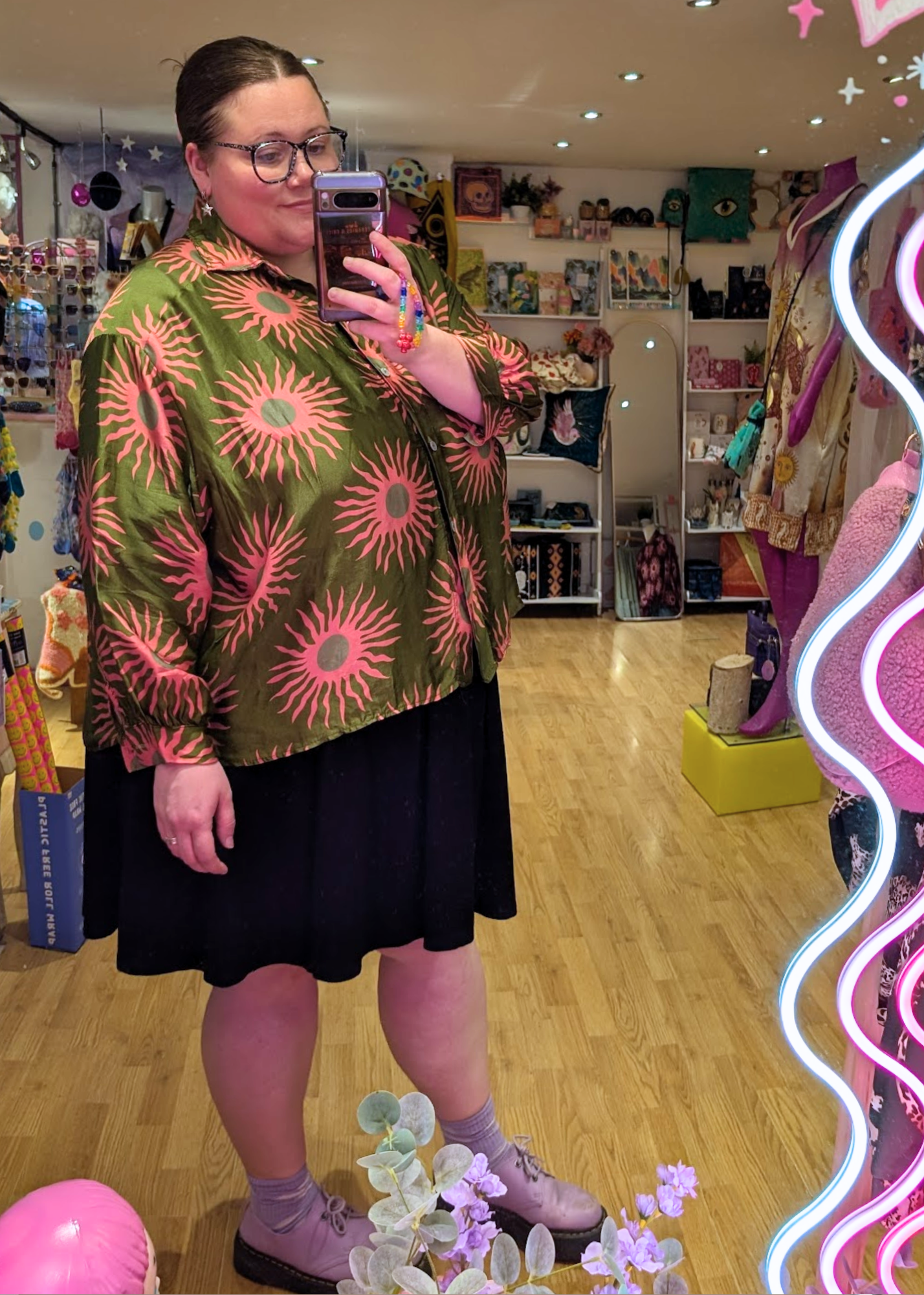 The Edit - Green and Pink Sun Shirt