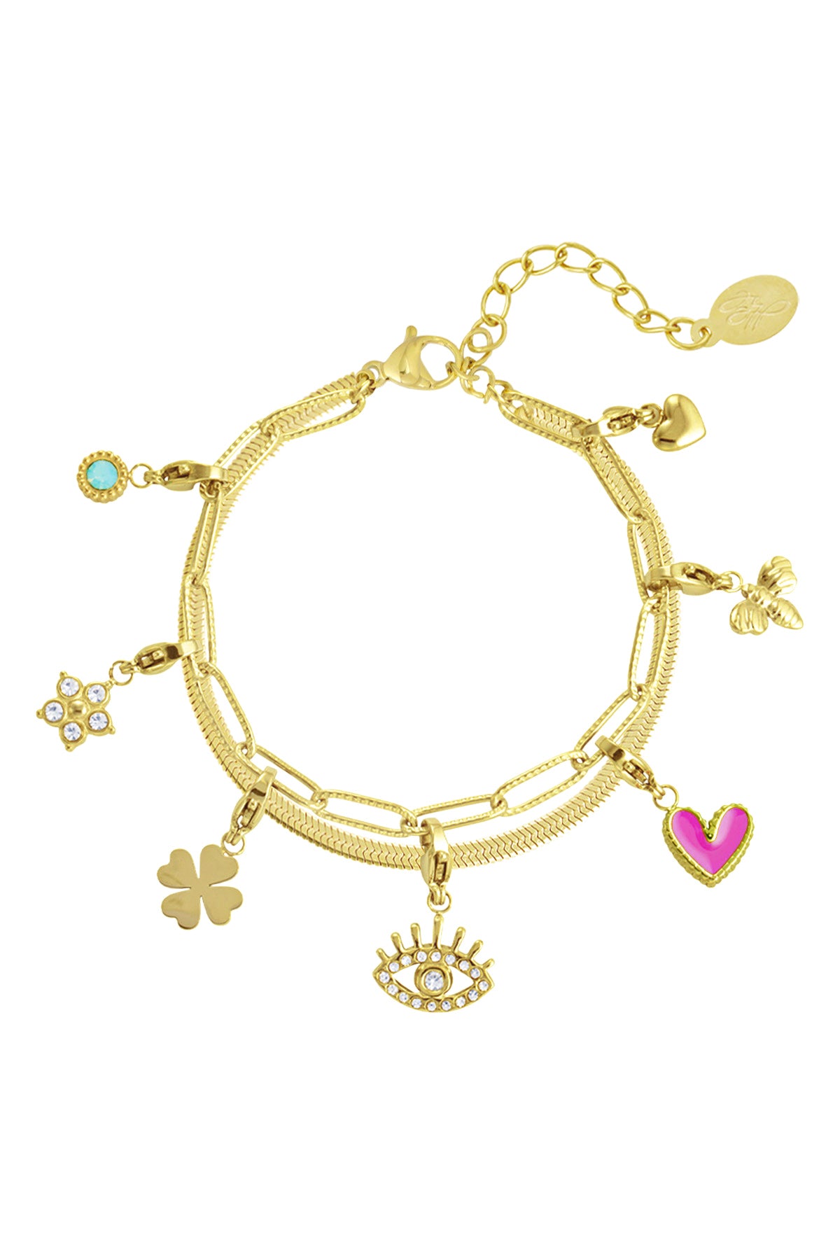 The Edit - Gold Eye Charm Bracelet