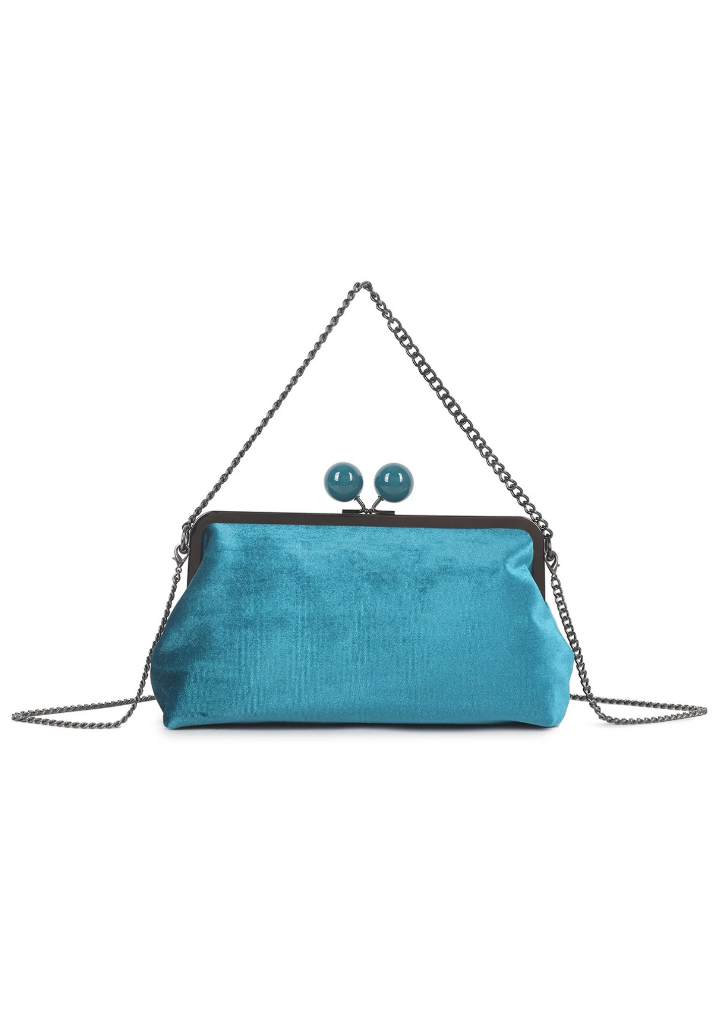 The Edit - Kiss Clasp Retro Bag in Teal