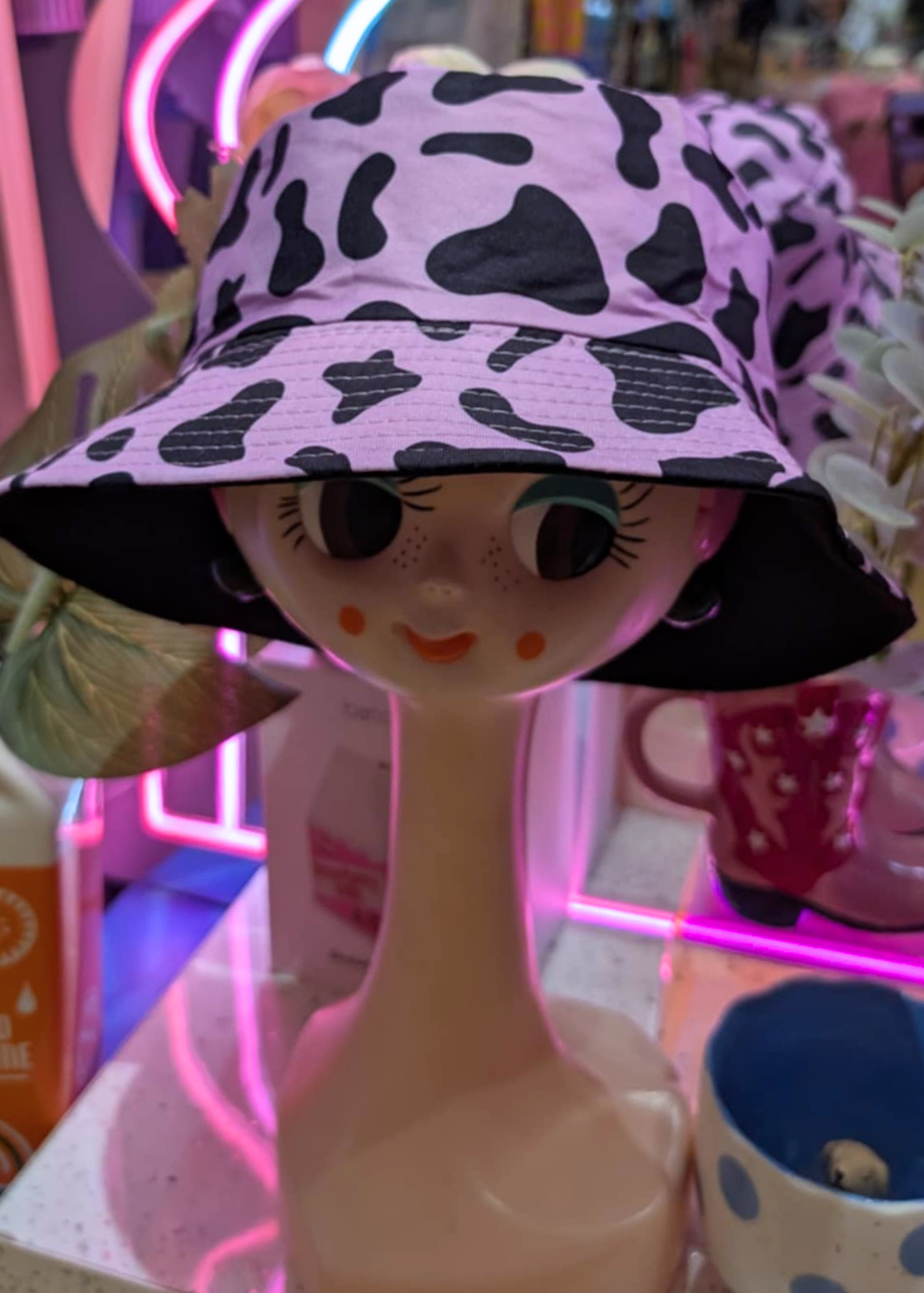 The Edit - Lilac Cow Print Bucket Hat