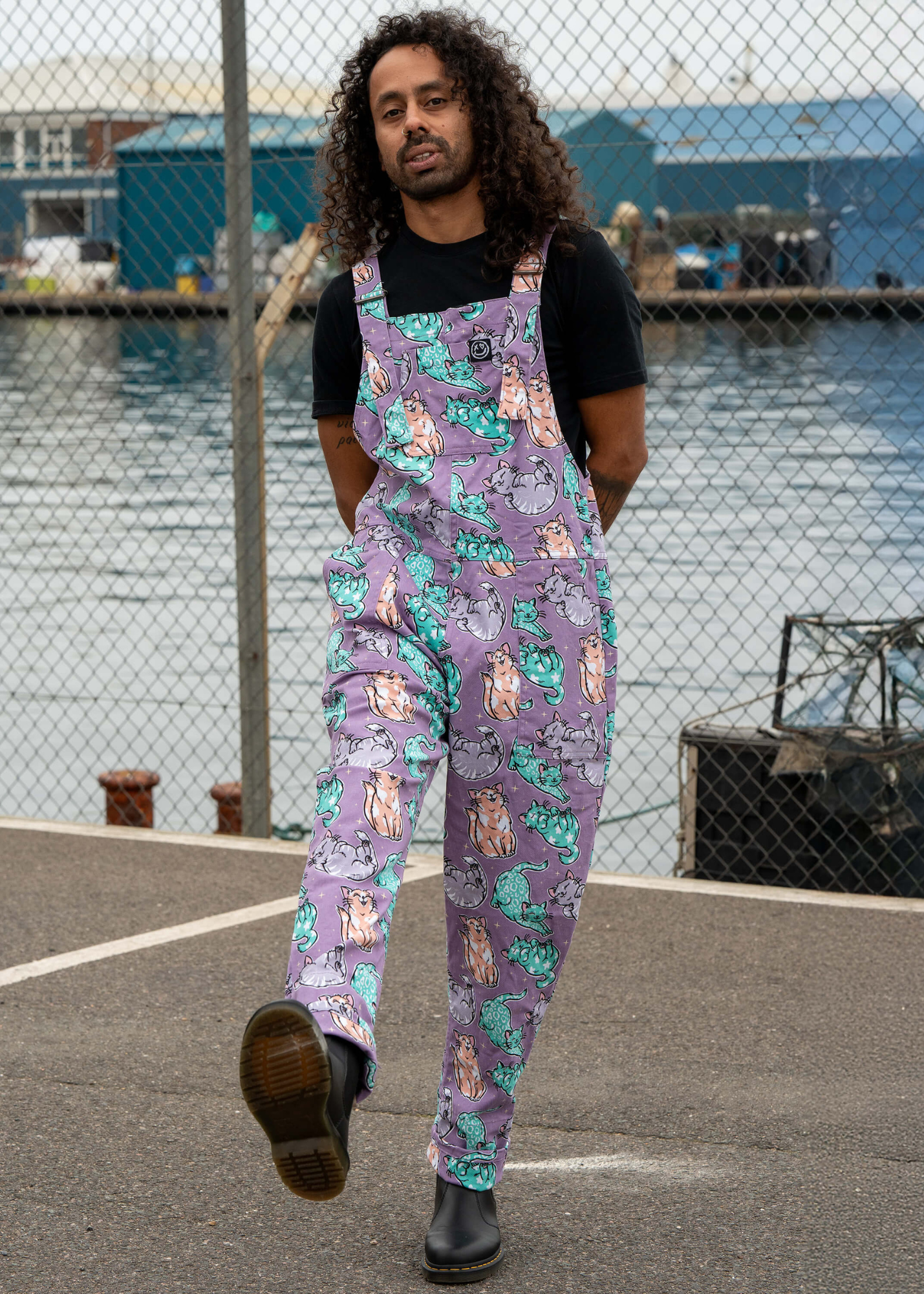 Rebel Romance x Abi Perry - Purrfect Cats Stretch Dungarees
