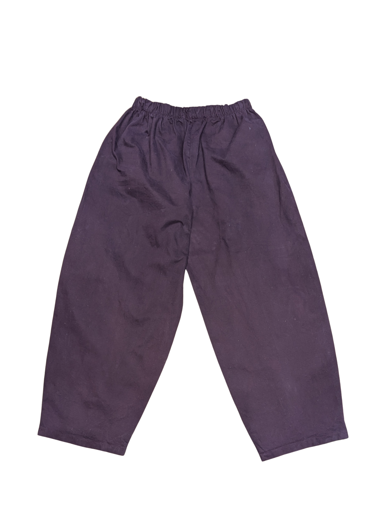 The Edit - Deep Burgundy Twill Barrel Cocoon Trousers