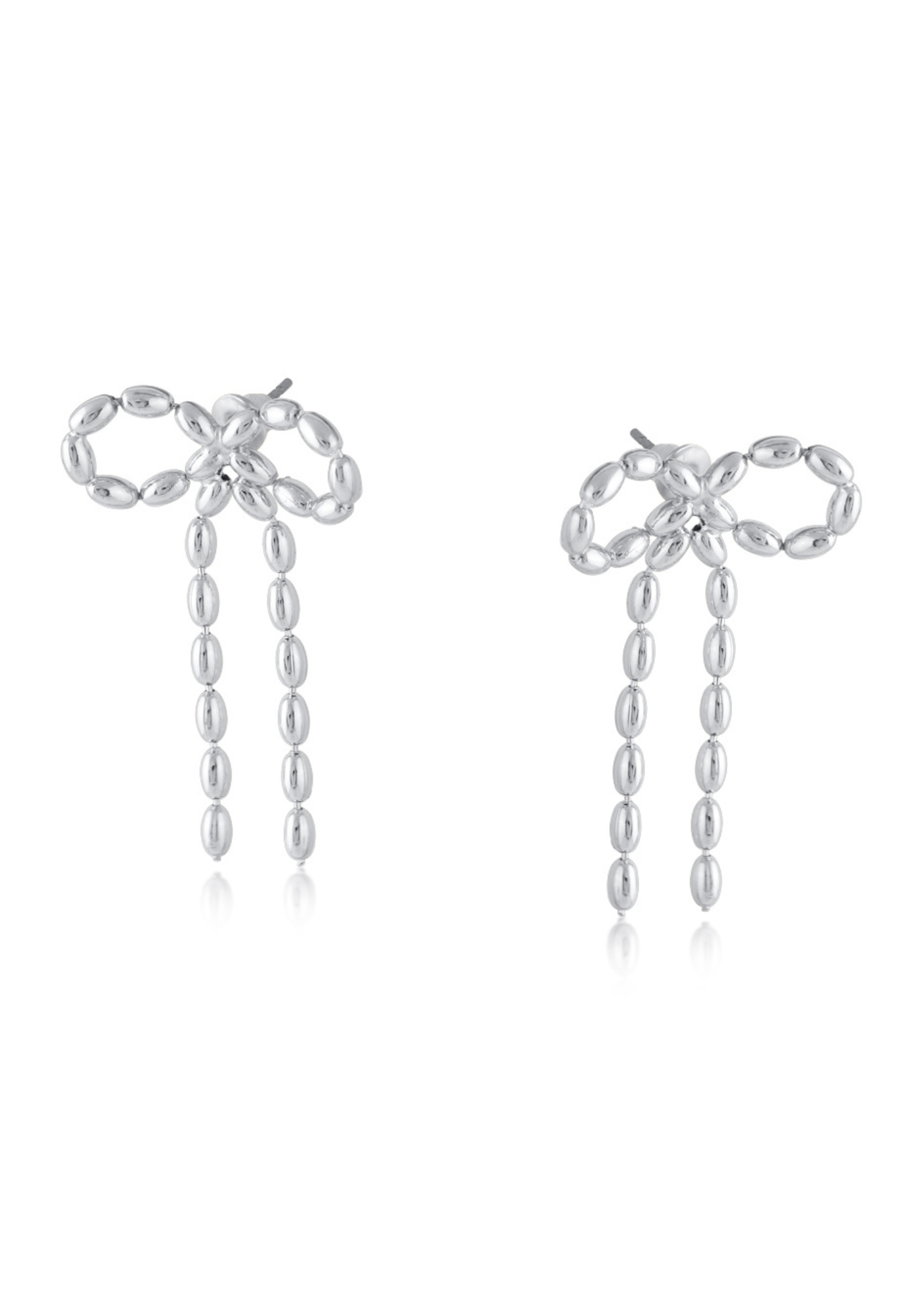 Big Metal London - Celine Bow Stud Earrings in Silver