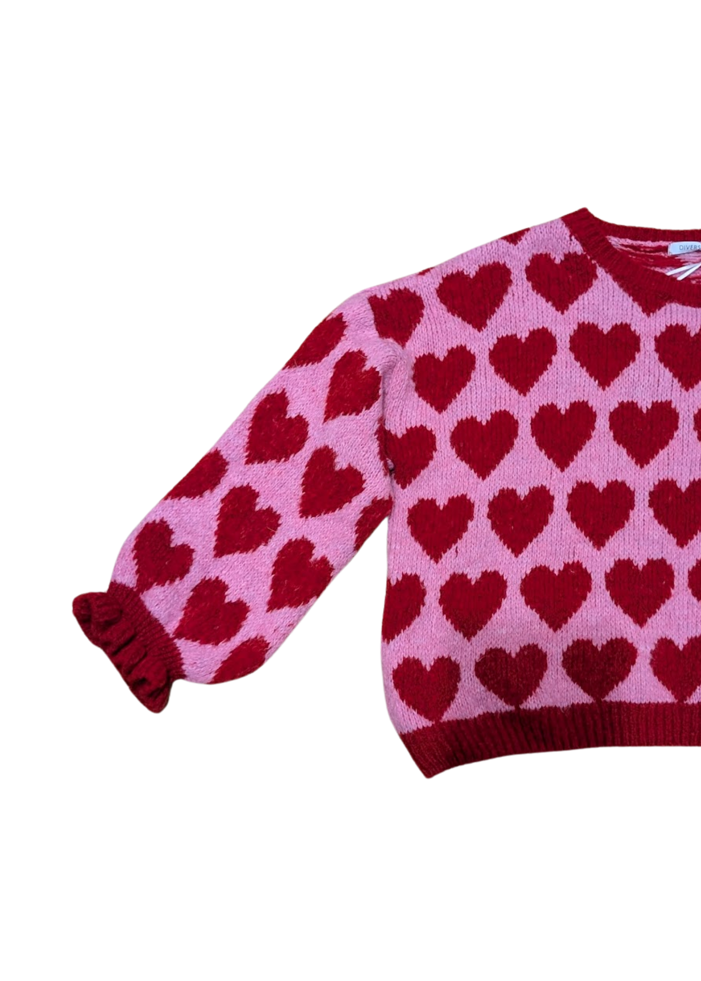 The Edit - Red & Pink Heart Knitted Jumper