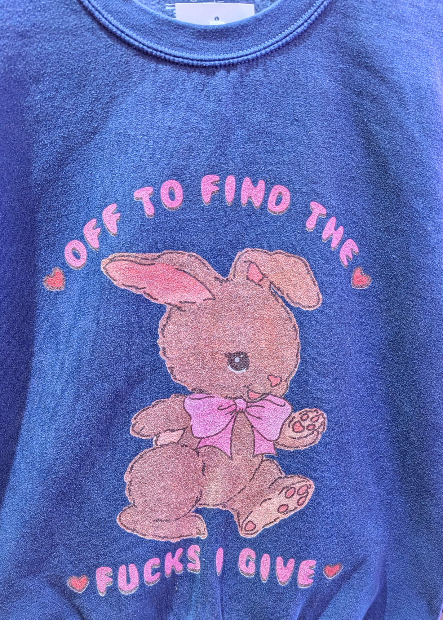 Daisy Street - Navy ‘Off to Find the F**ks’ Bunny Sweater