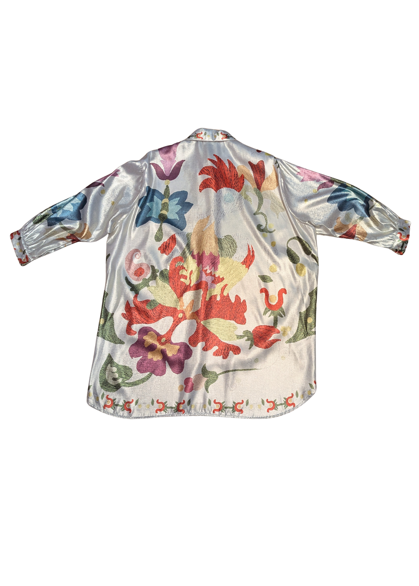 The Edit - Oversized Faux Embroidered Floral Hen Shirt