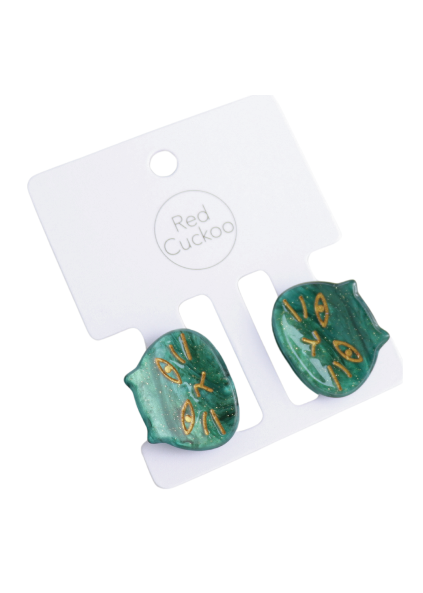 The Edit - Teal Pearly Kitty Face Hair Claw Duo