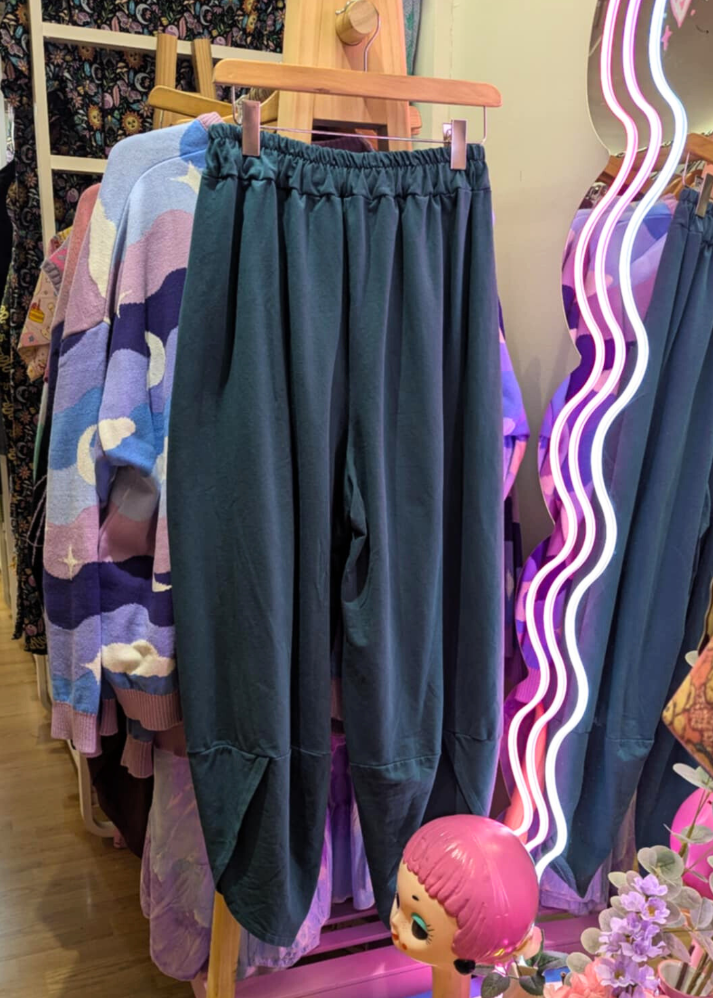The Edit - Teal Cropped Cocoon Trousers