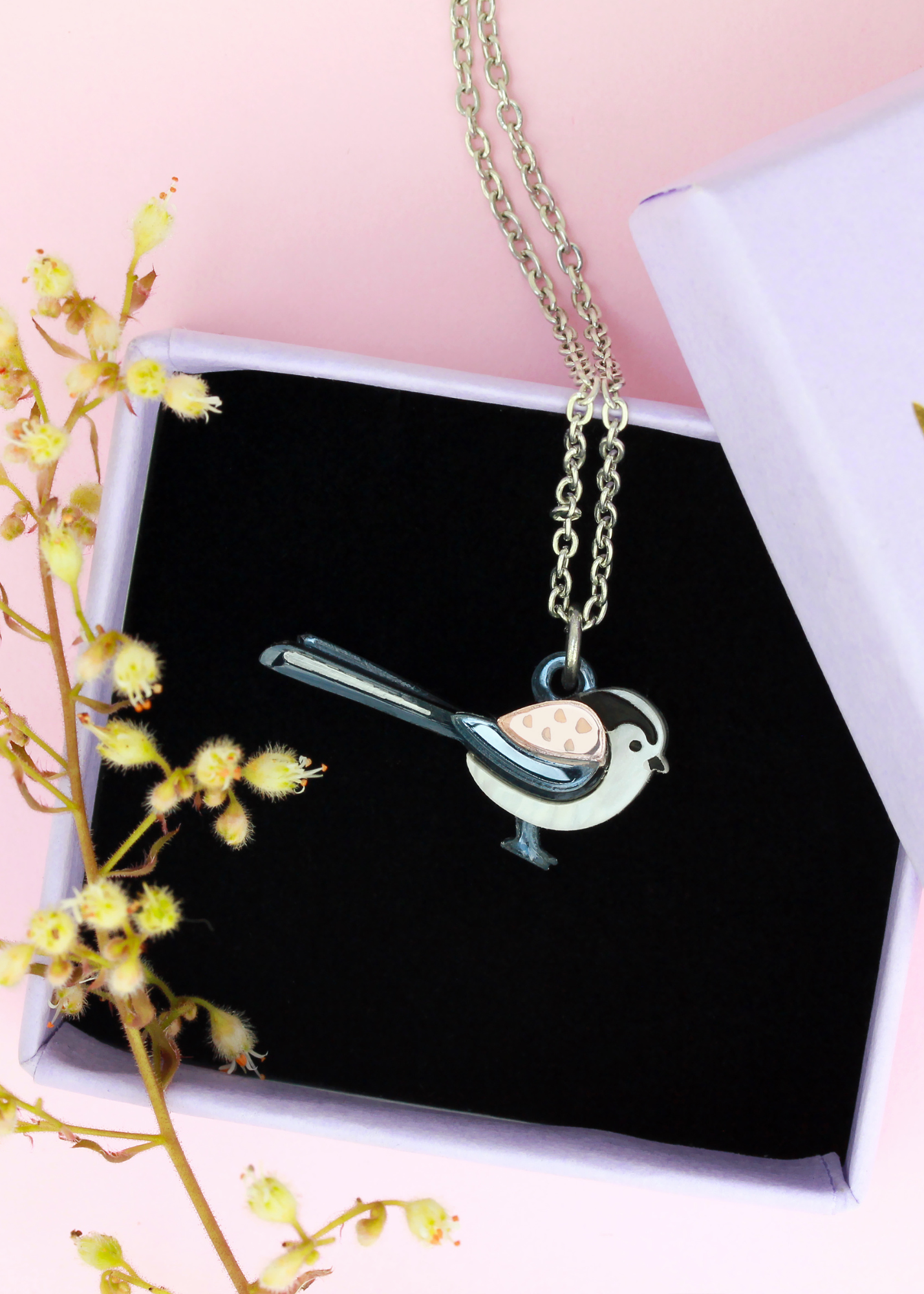 Little Moose - Long-Tailed Tit Charm Necklace