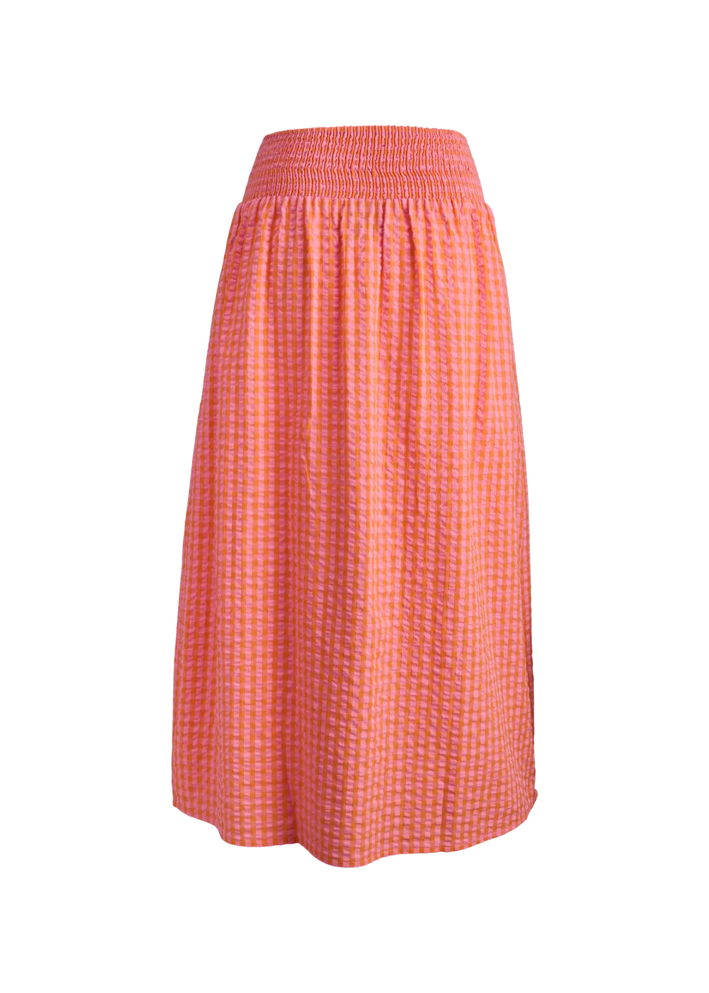 JJXX - Persimmon Gingham Seersucker Maxi Skirt