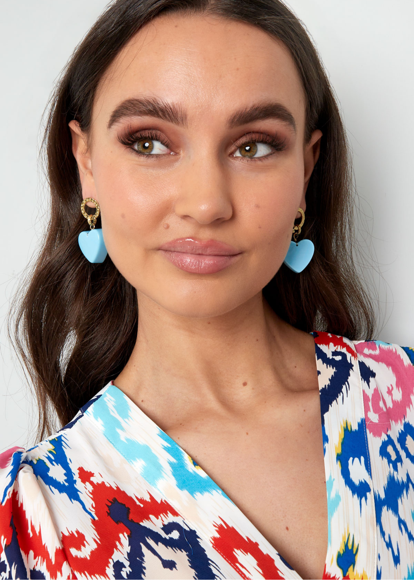 The Edit - Pink Heart Block Earrings