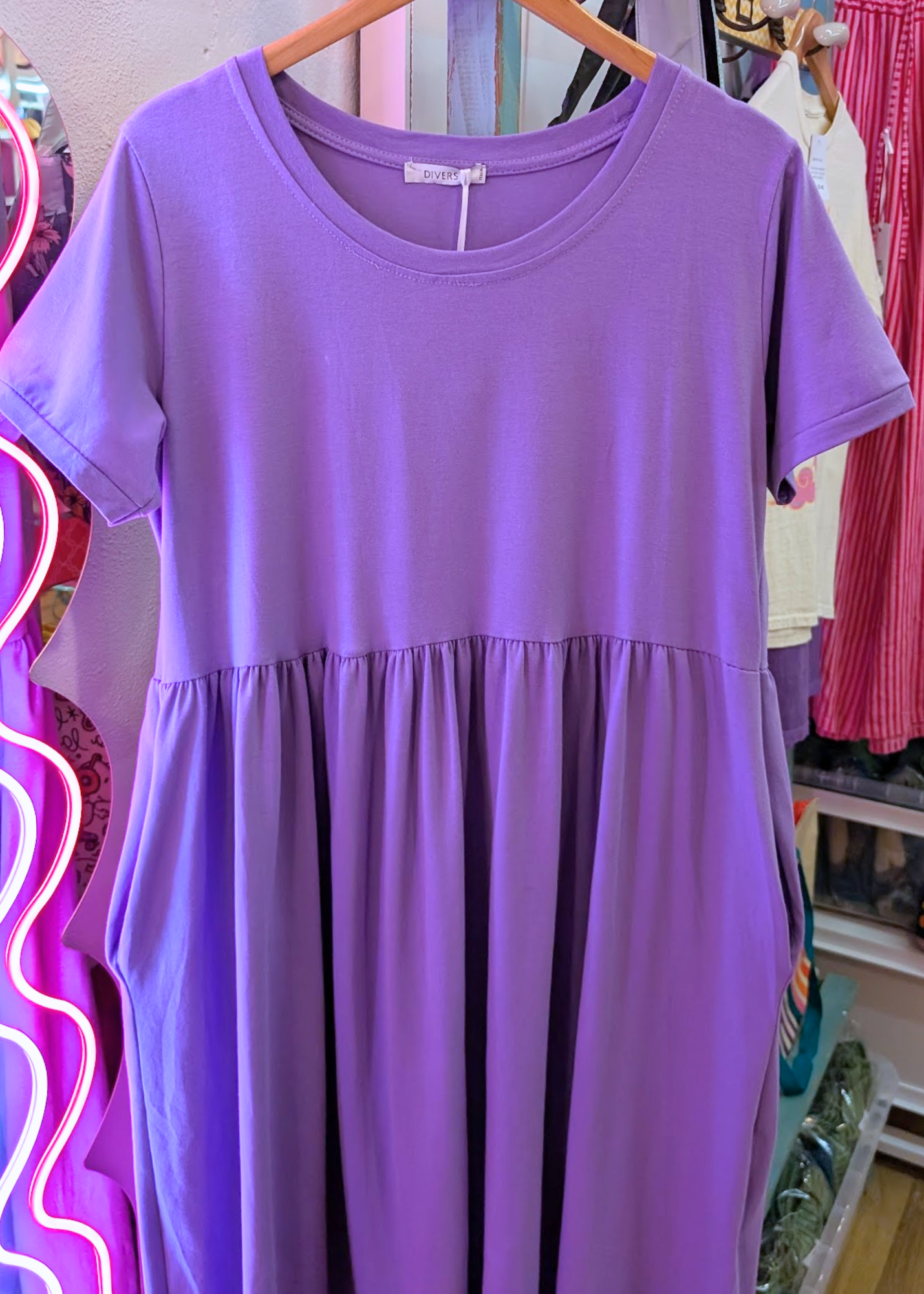 The Edit - Soft Lilac Smock Dress with Pockets