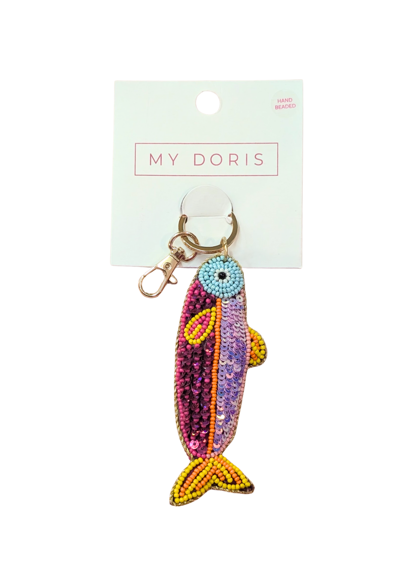 My Doris - Pink Beaded Fish Bag Charm