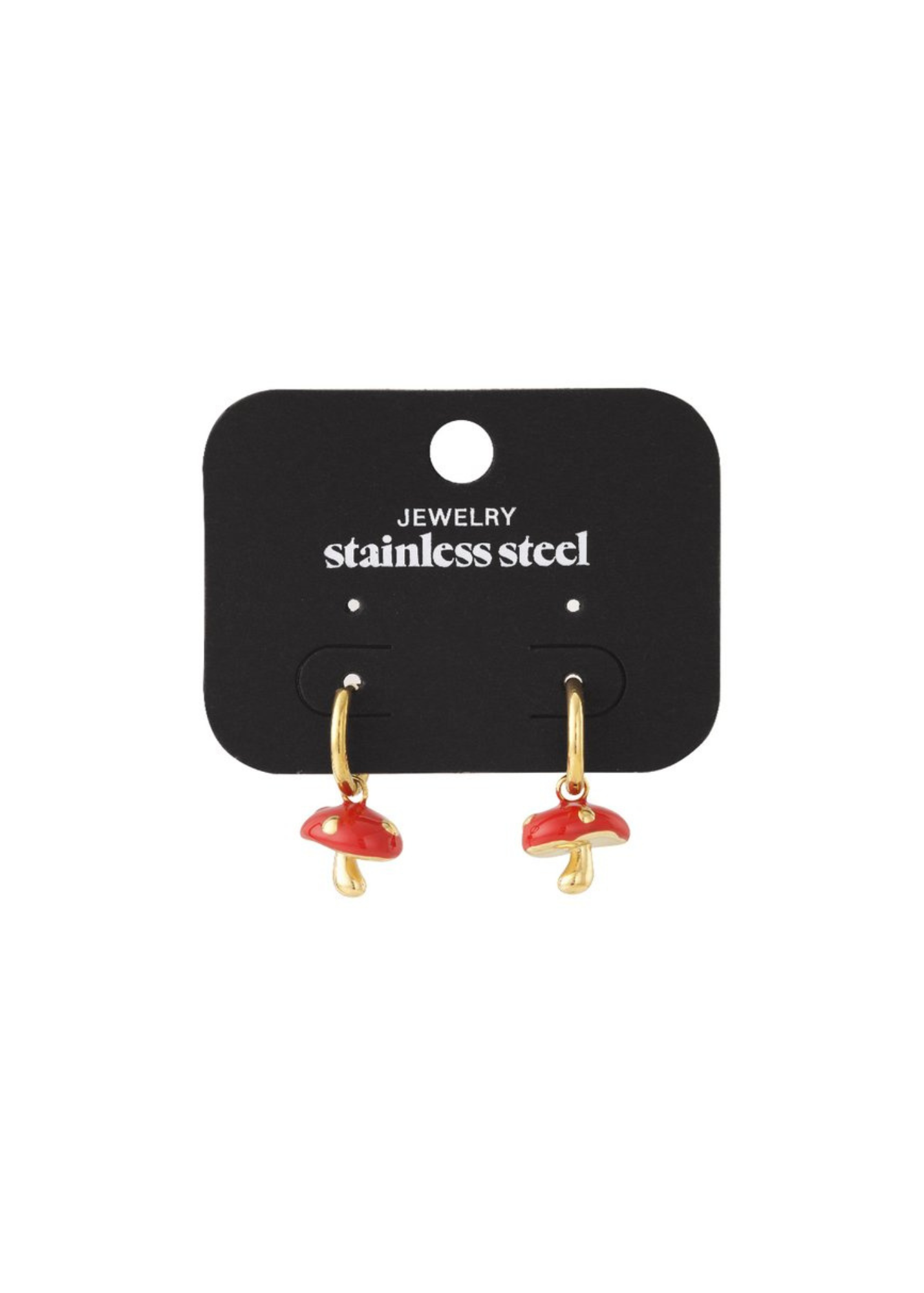 The Edit - Red Mushroom Charm Drop Earrings