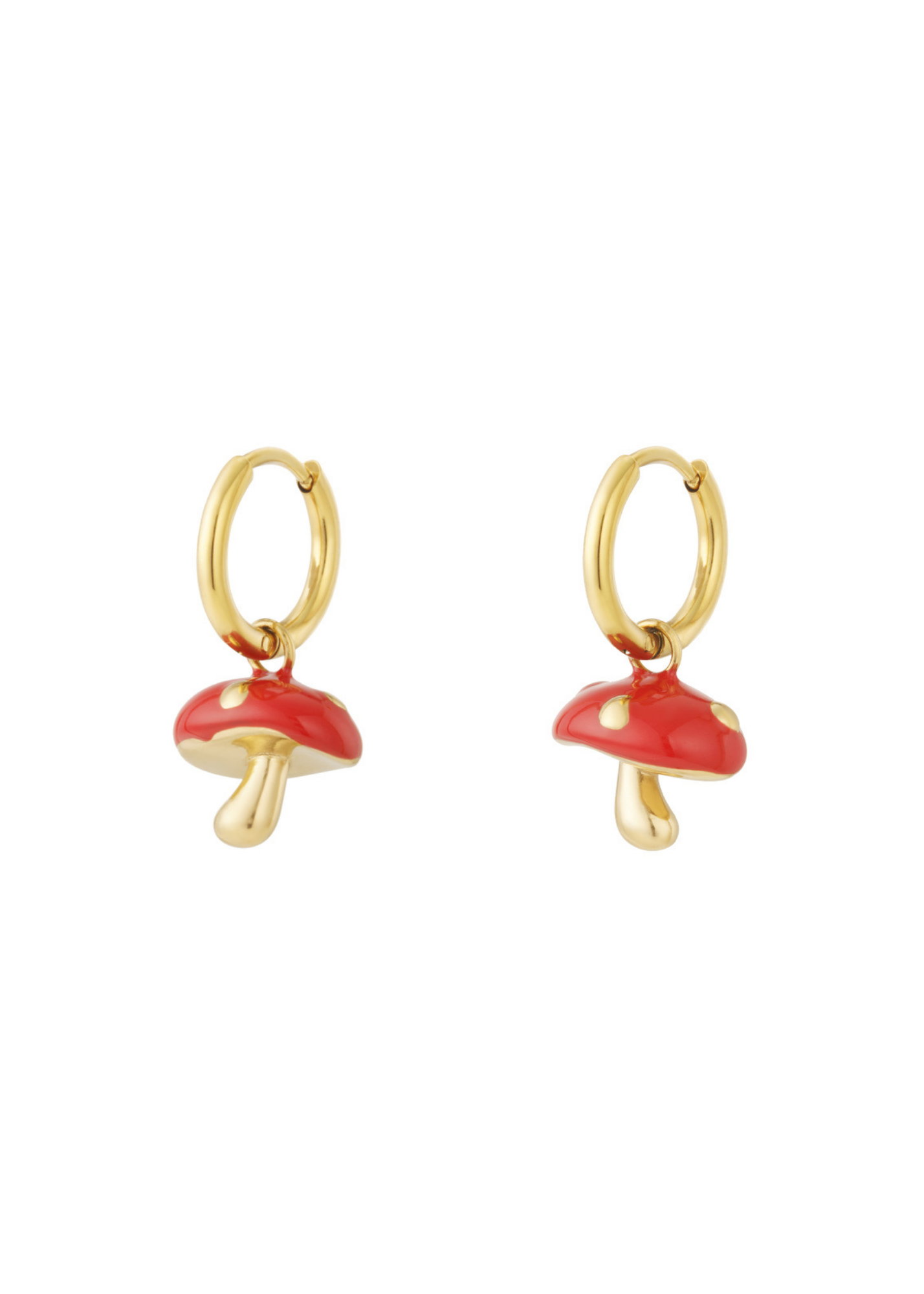 The Edit - Red Mushroom Charm Drop Earrings