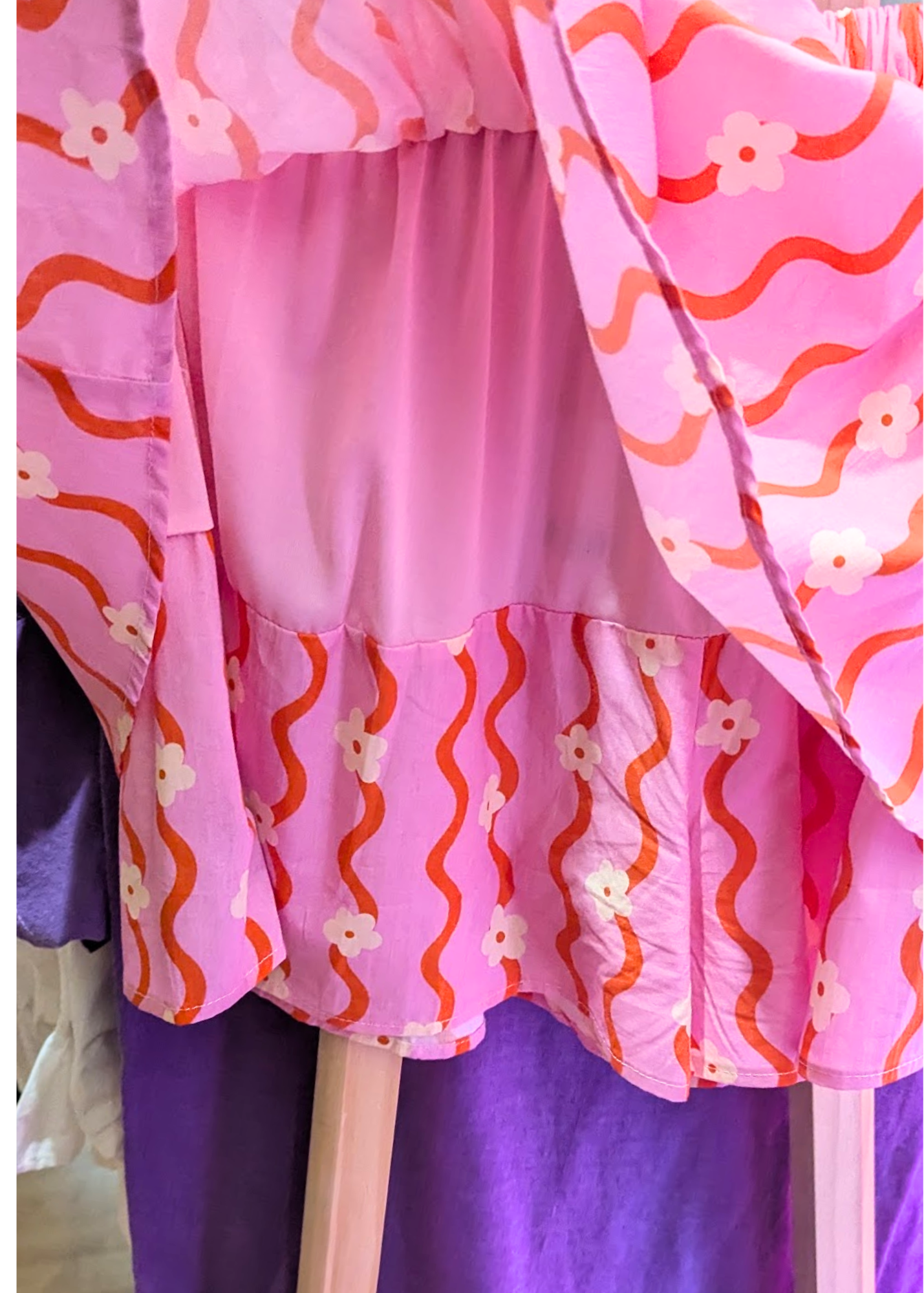 The Edit - Pink Wavy Flower Skort