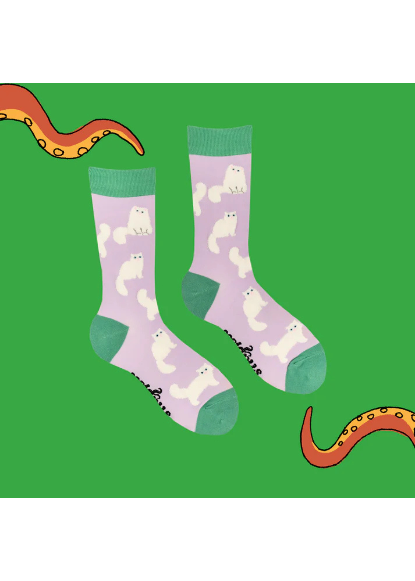 Socktopus - Fluffy White Cat Socks