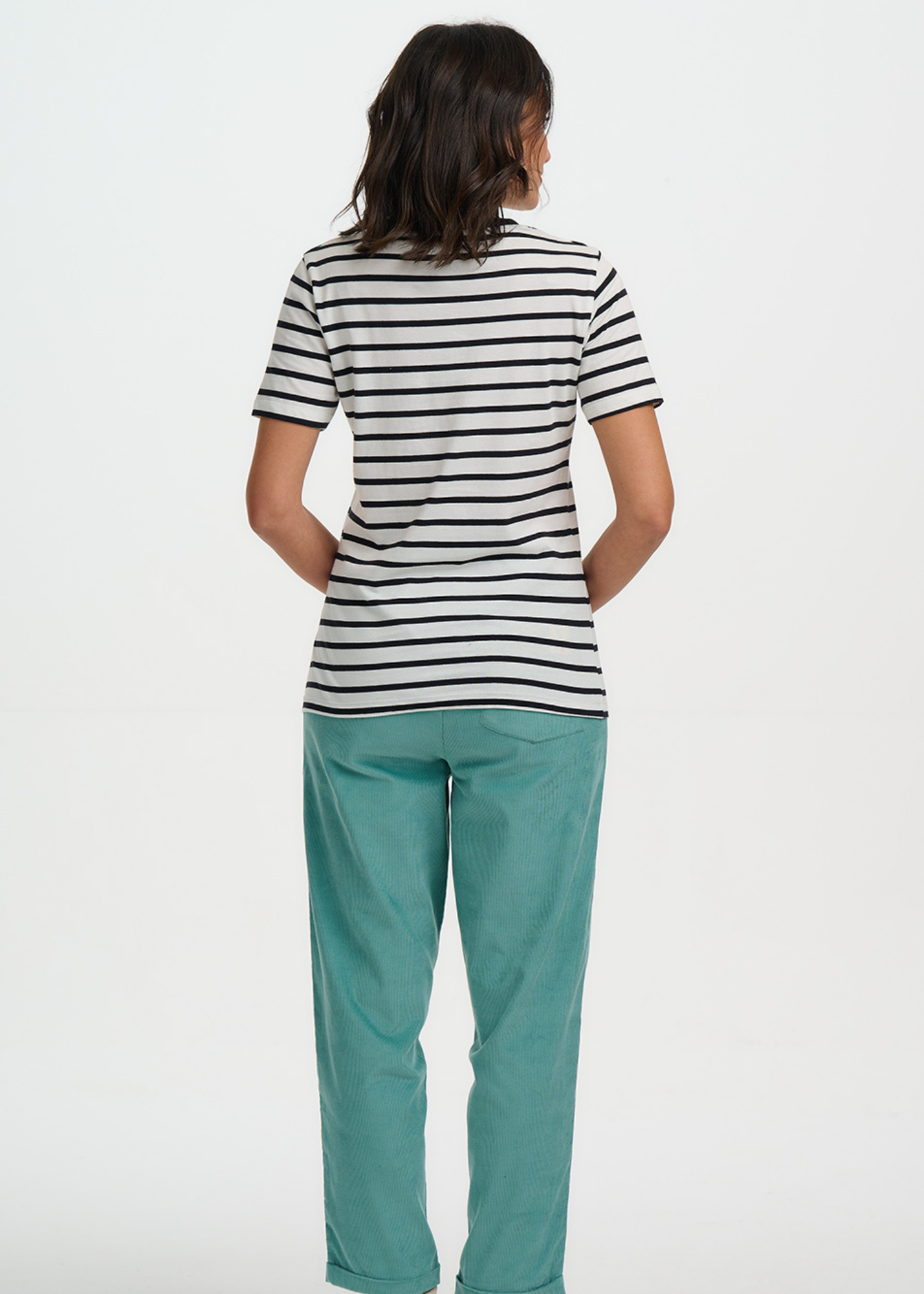 Sugarhill Brighton - Maggie Black & White Stripe Lucky Cat T-Shirt